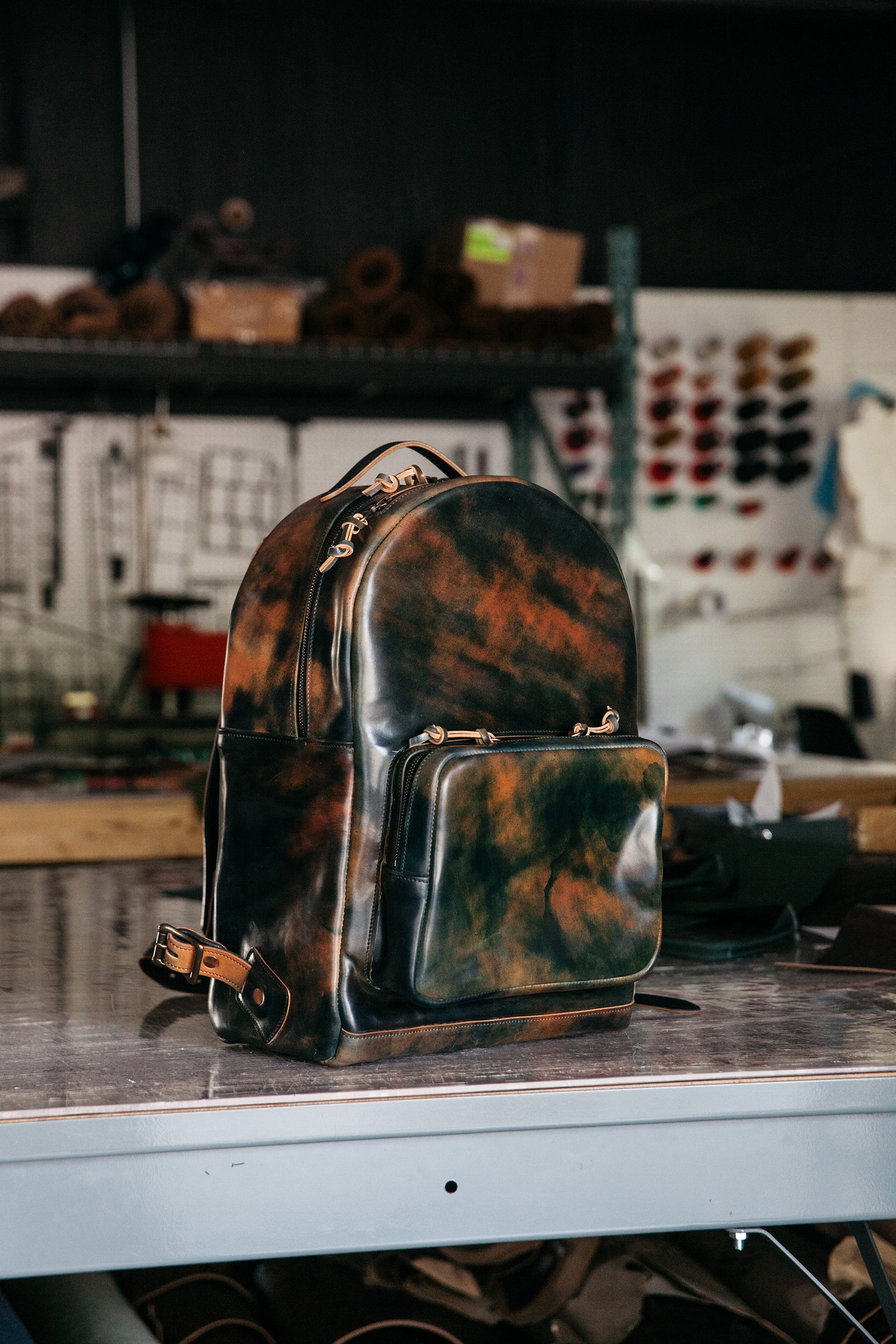 Marbled Shell Cordovan Backpack - Custom Order