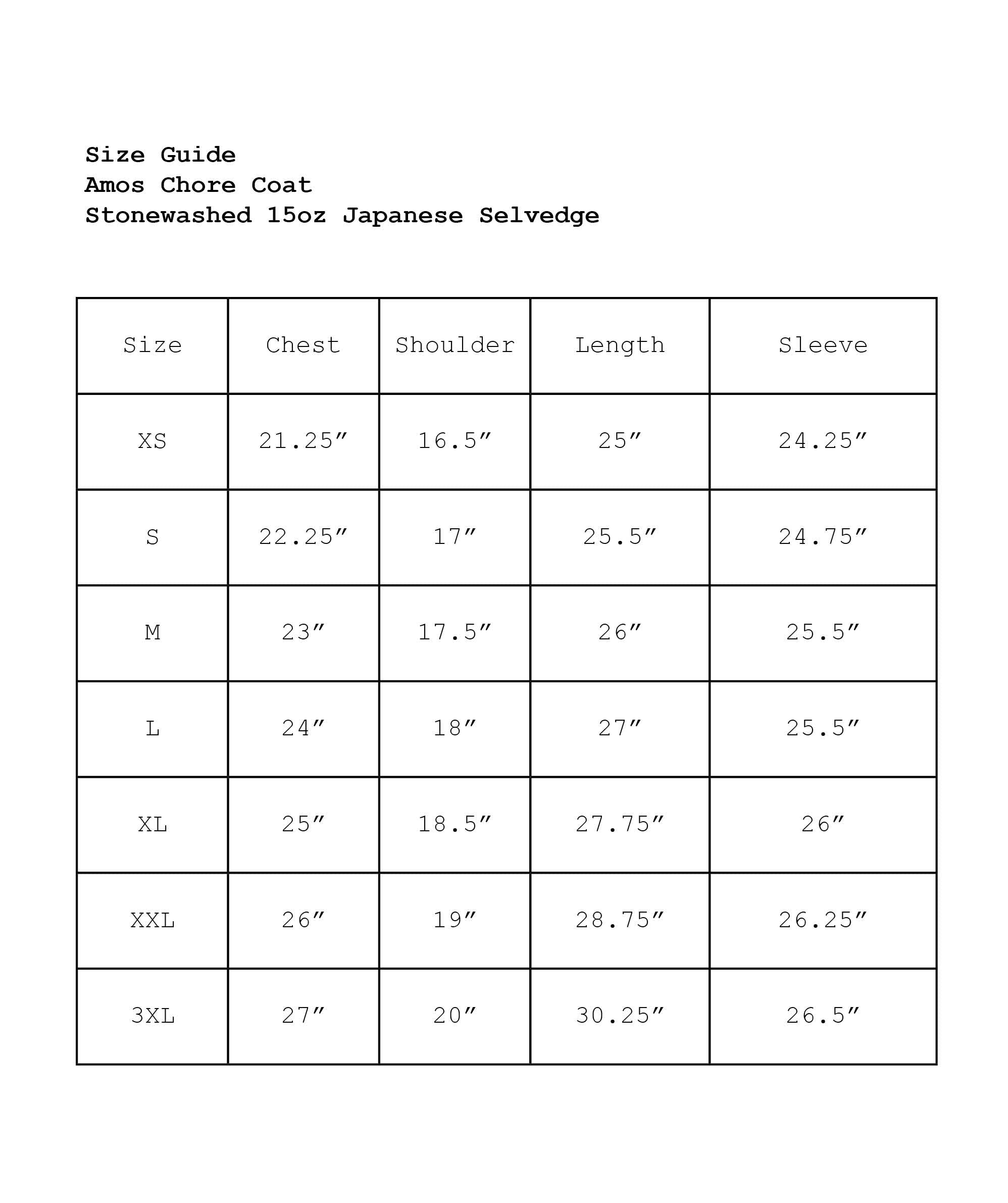 Amos Chore Coat - Rigid 15oz Japanese Selvedge Denim
