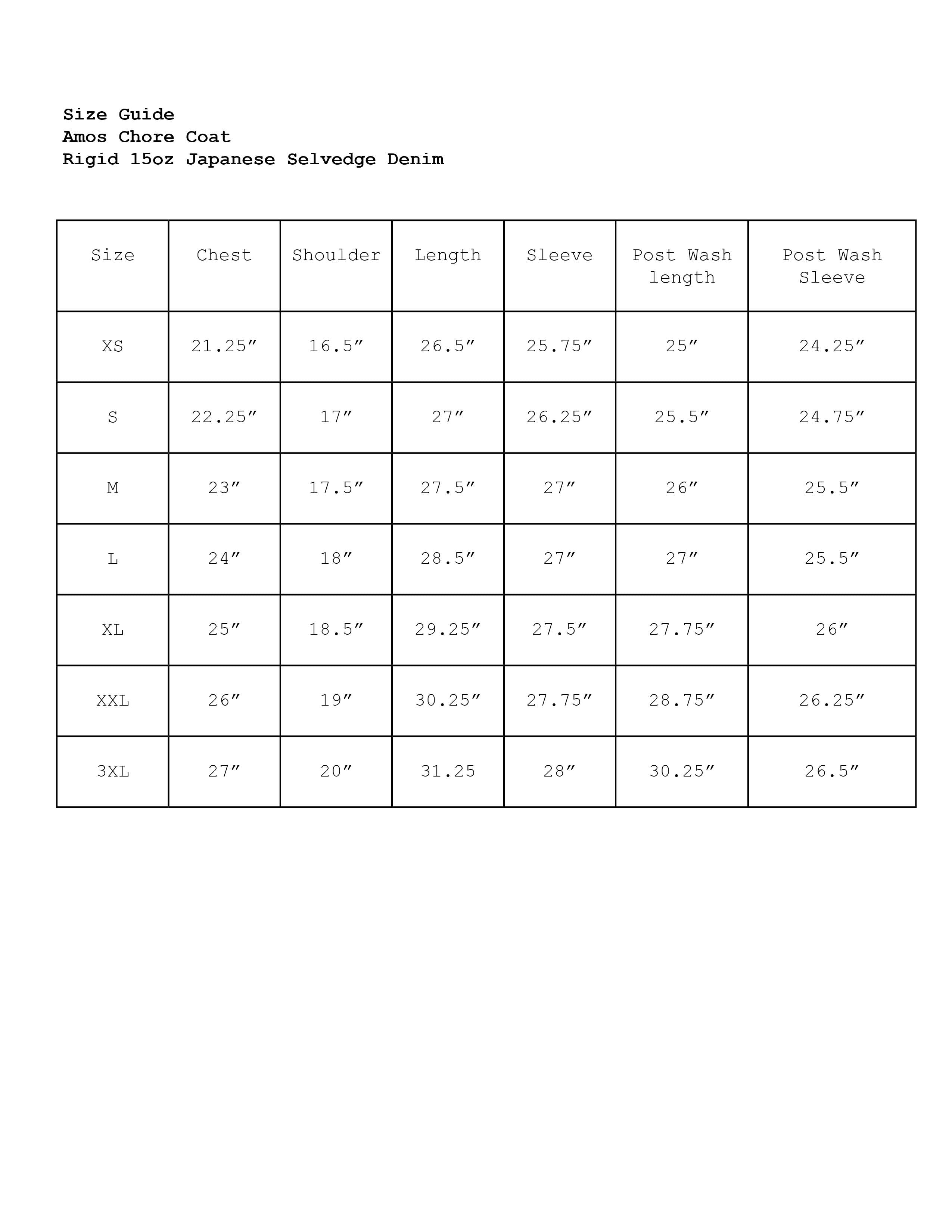 Amos Chore Coat - Rigid 15oz Japanese Selvedge Denim - ready to ship