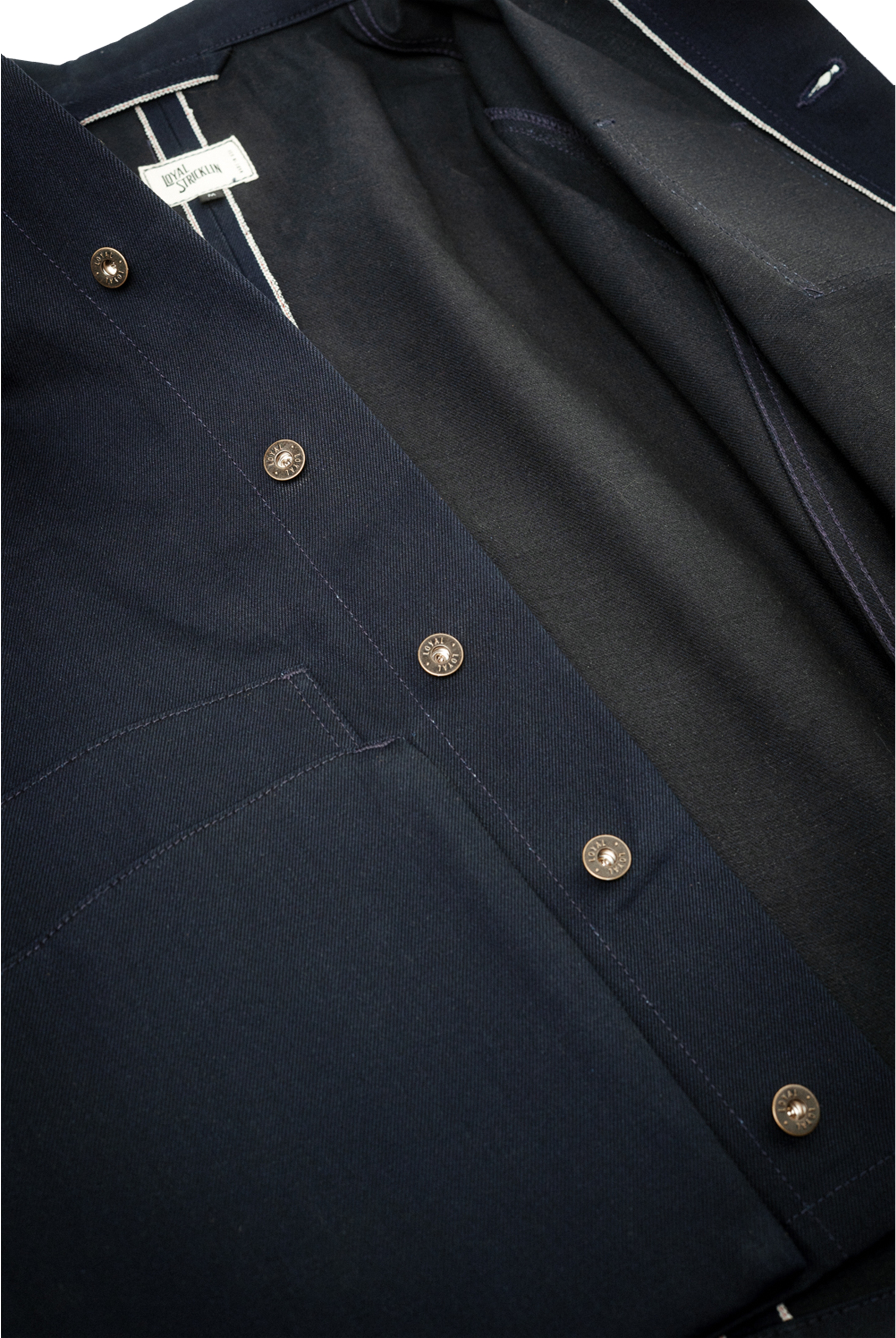 Amos Chore Coat - Indigo/Black - Rigid 14oz American Selvedge Denim - Preorder