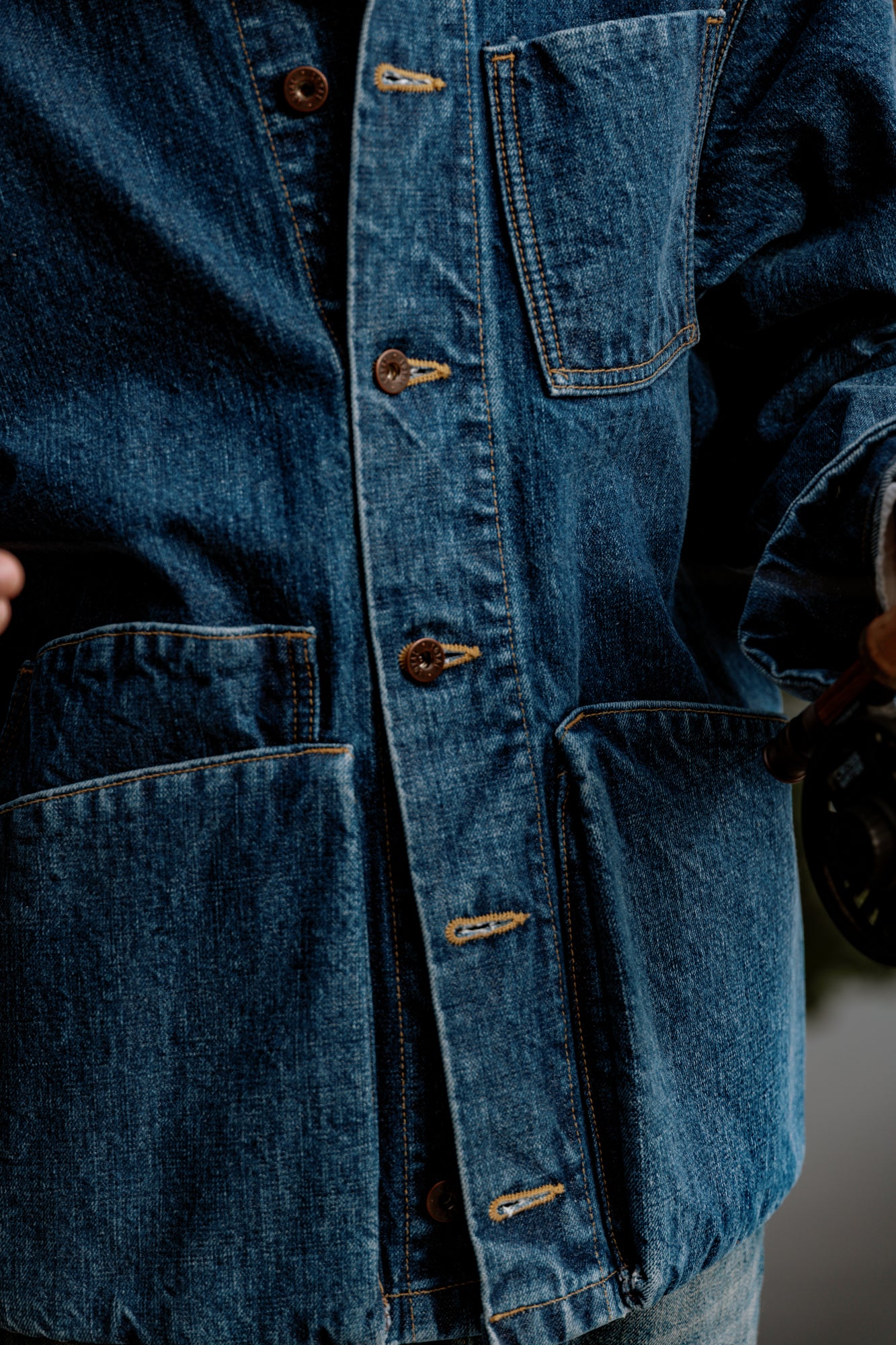 Amos Chore Coat - Stonewashed Japanese Denim