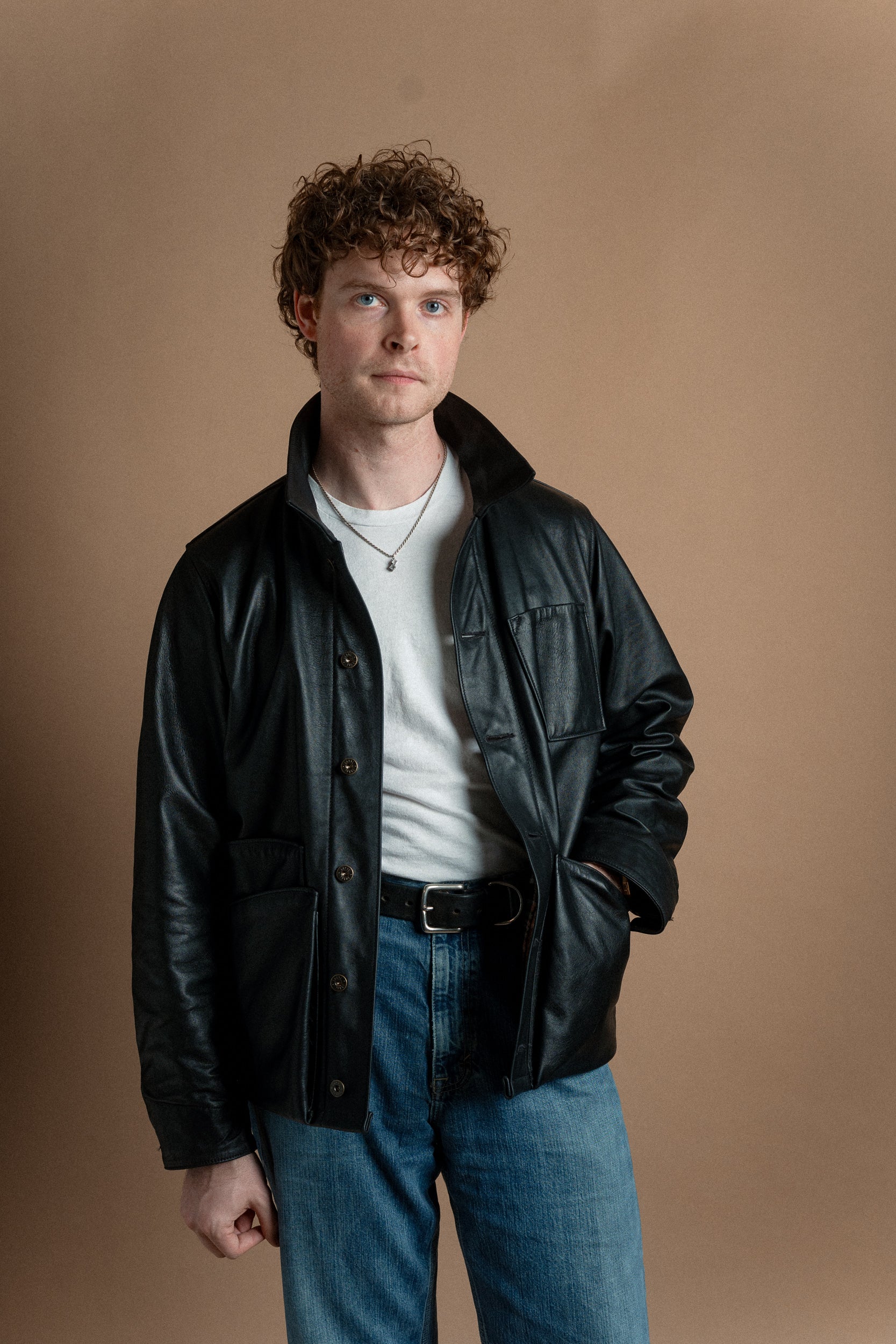 Amos Chore Coat - Black Pinnacle Horween Horsehide