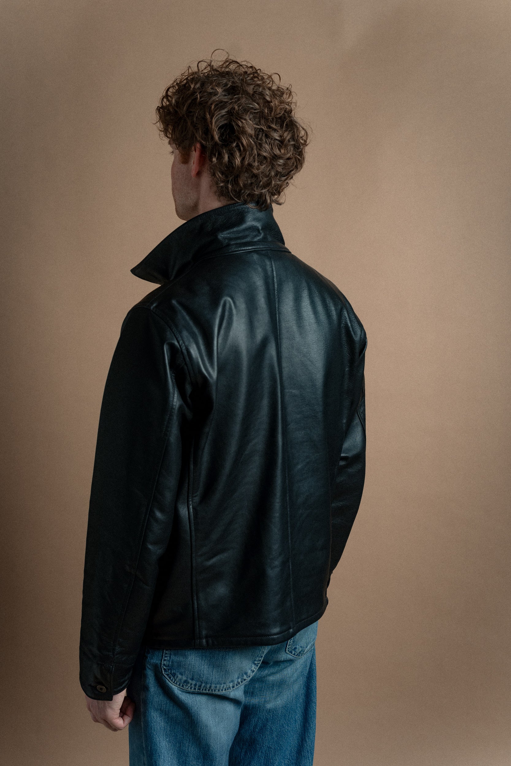 Amos Chore Coat - Black Pinnacle Horween Horsehide