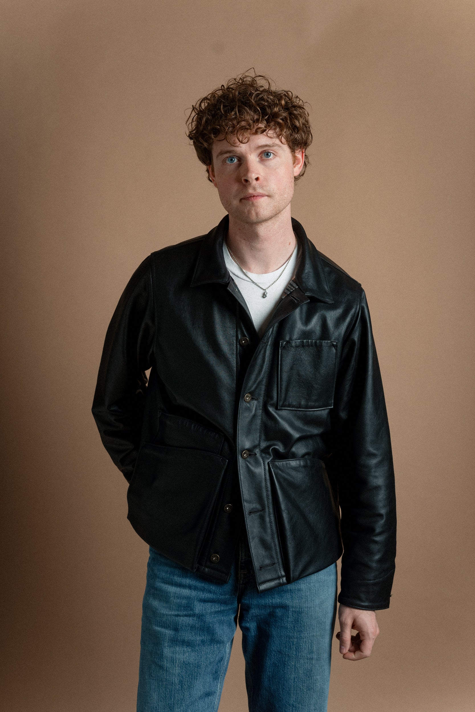 Amos Chore Coat - Black Pinnacle Horween Horsehide