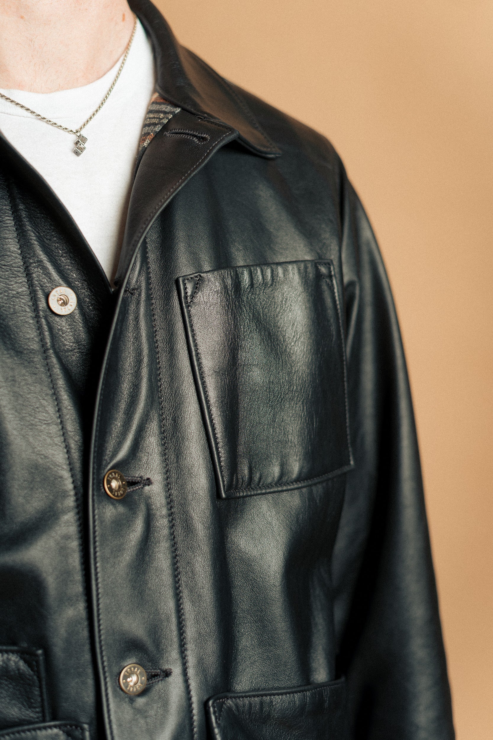 Amos Chore Coat - Black Pinnacle Horween Horsehide