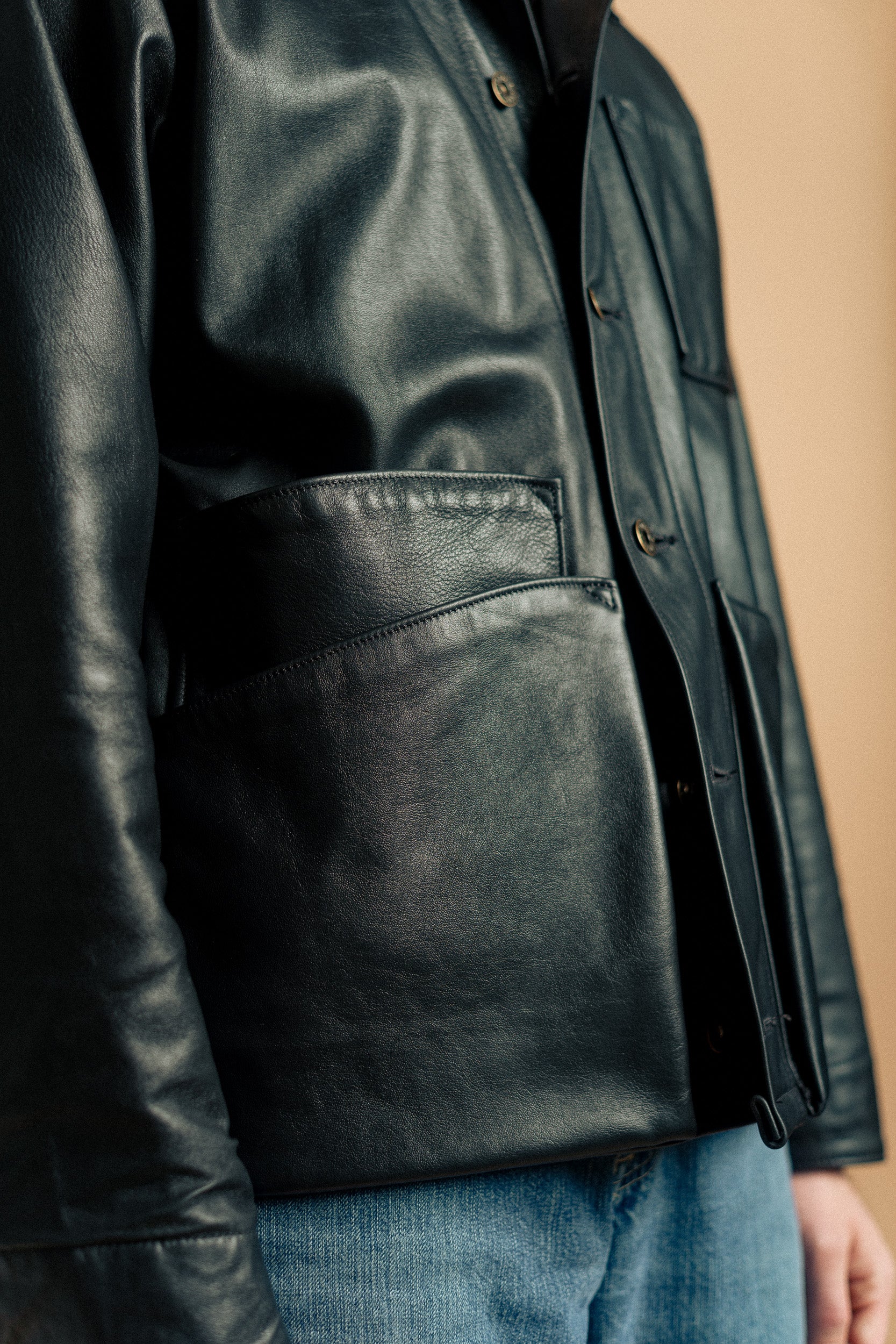 Amos Chore Coat - Black Pinnacle Horween Horsehide