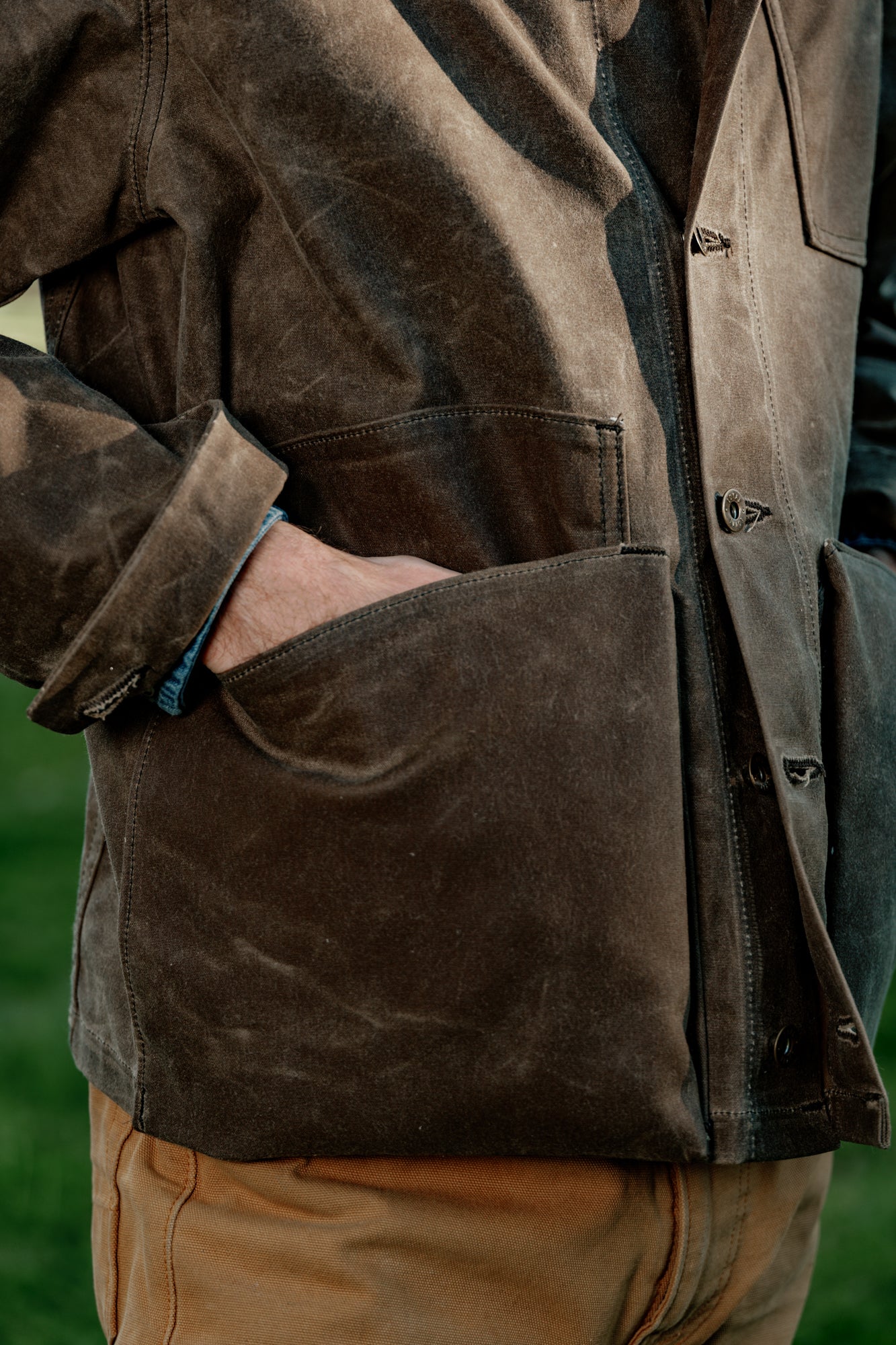 Amos Chore Coat - Dark Oak Waxed Canvas