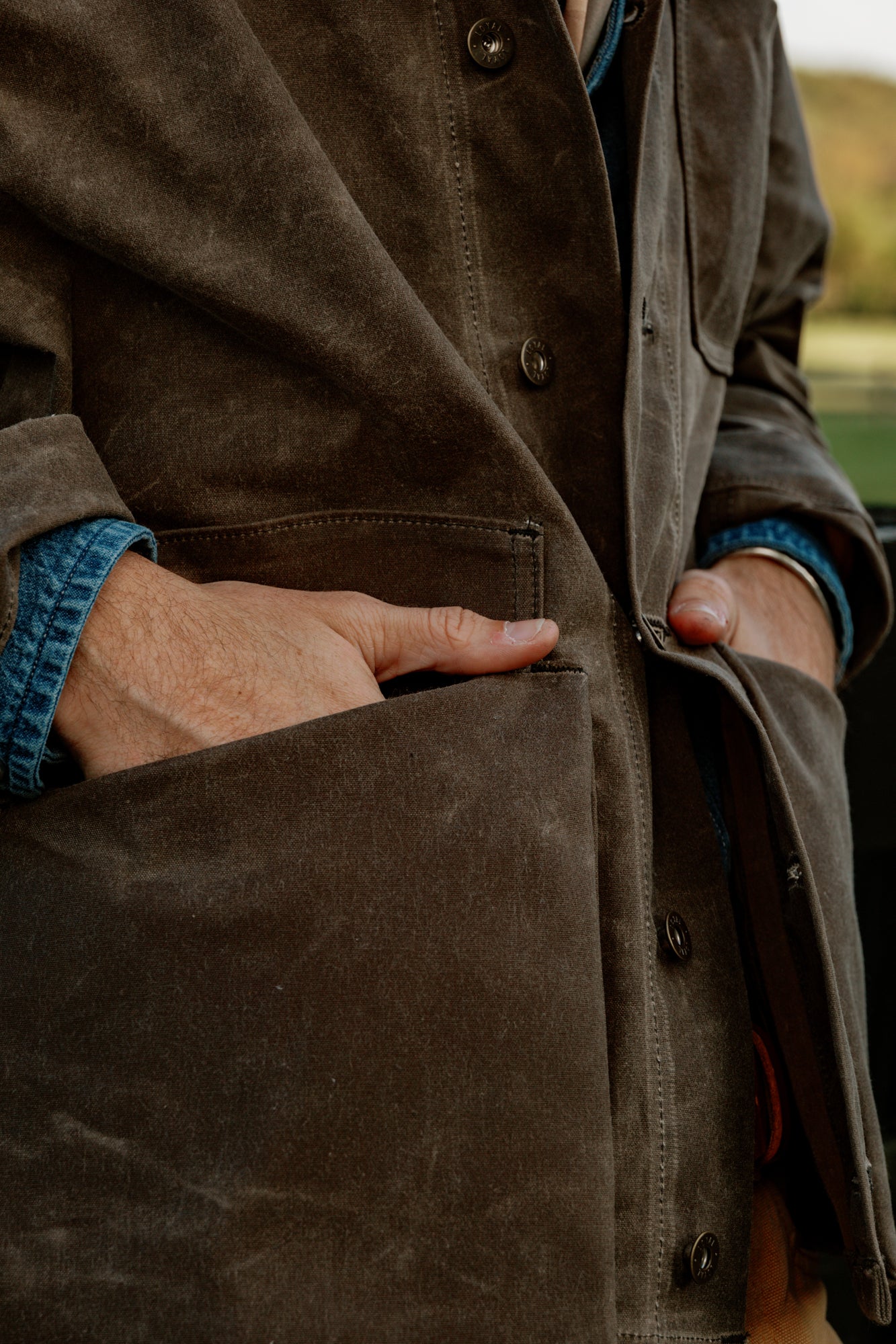 Amos Chore Coat - Dark Oak Waxed Canvas