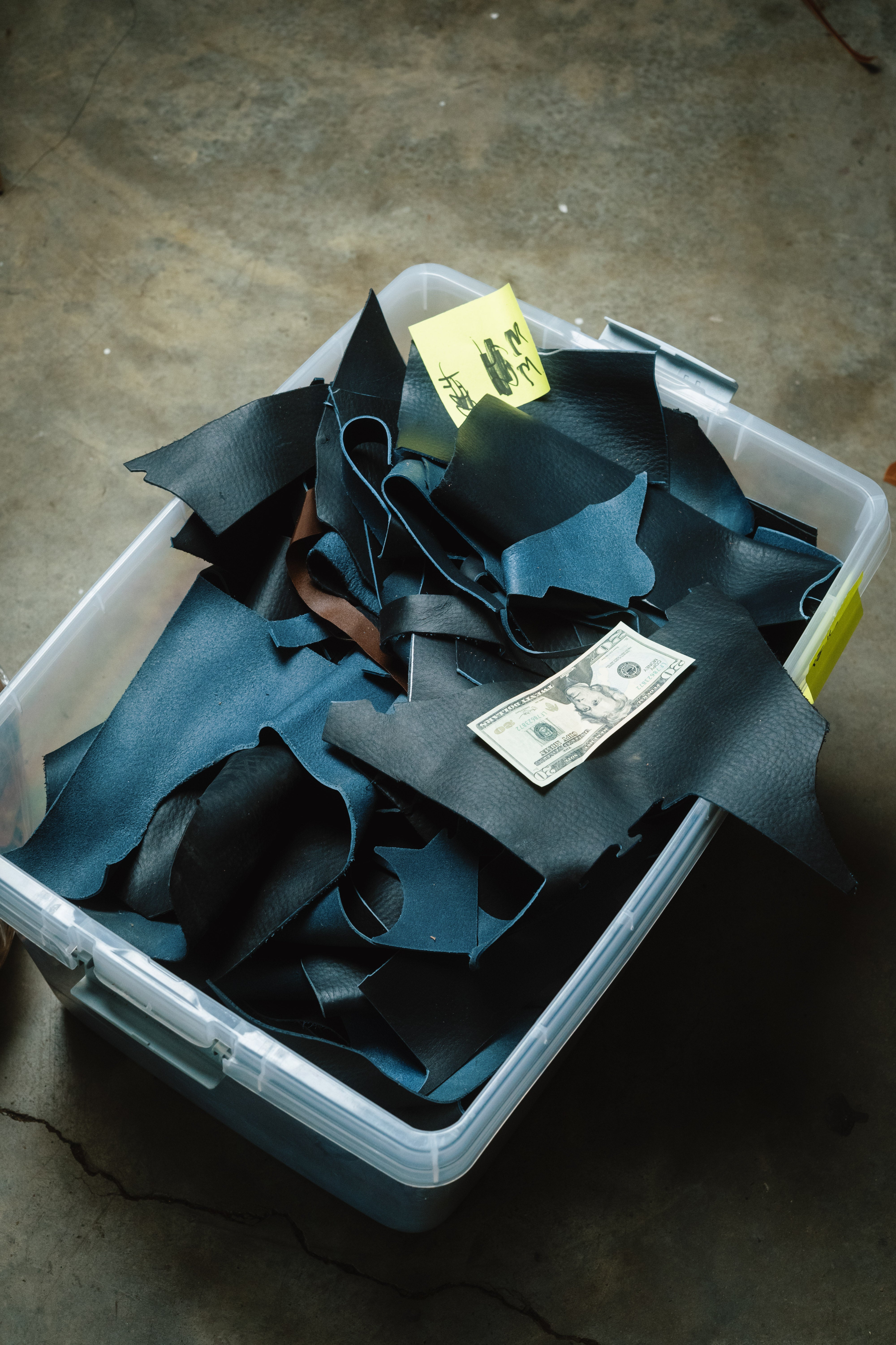 Leather Scraps - 5 lb - Horween Navy Essex - No Free Shipping Allowed on this Item