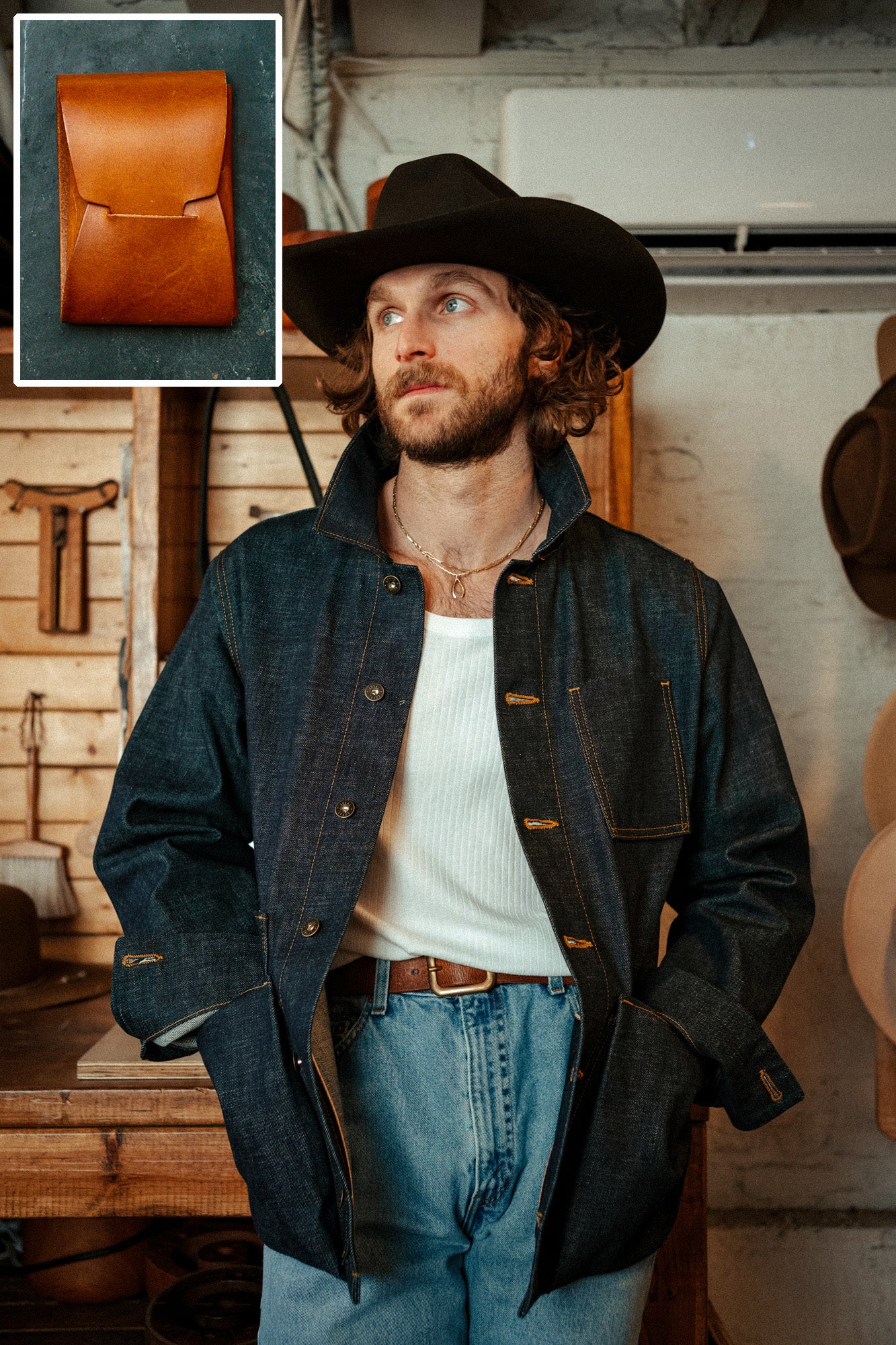 Amos Chore Coat - Rigid 15oz Japanese Selvedge Denim