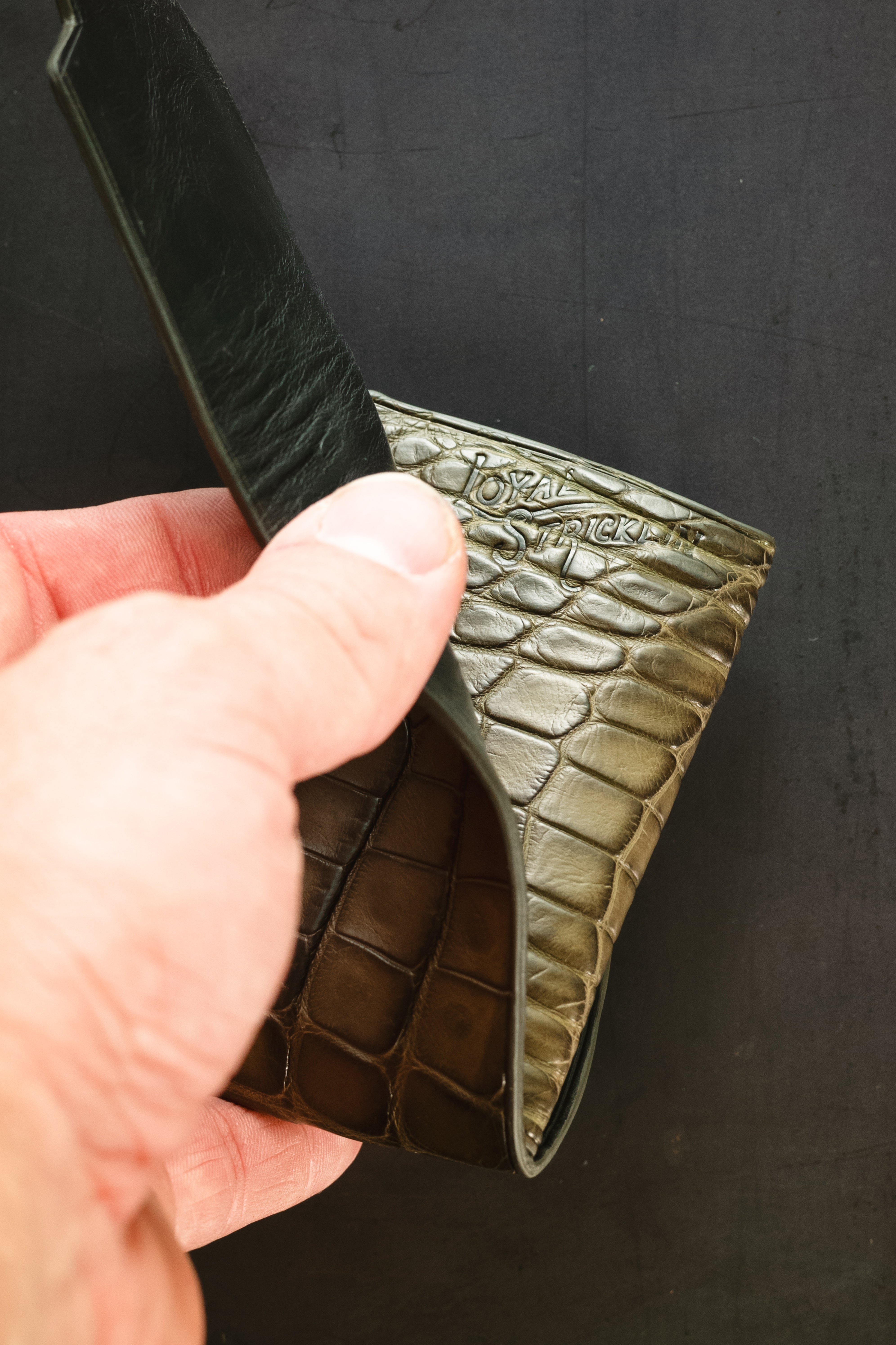 Johnny Slim - Loden Green American Alligator - blemished