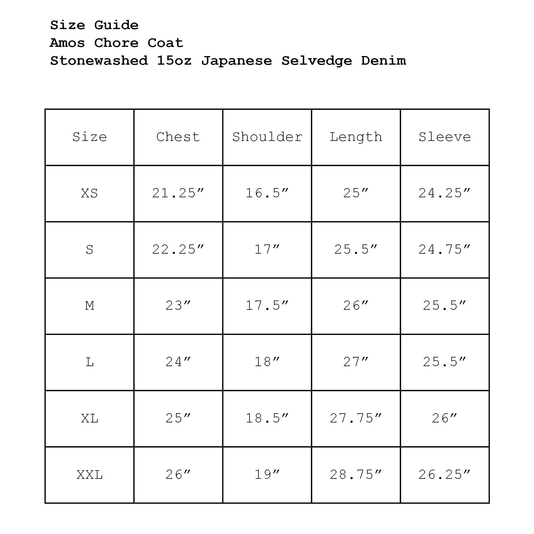 Amos Chore Coat - Stonewashed 15oz Japanese Selvedge Denim