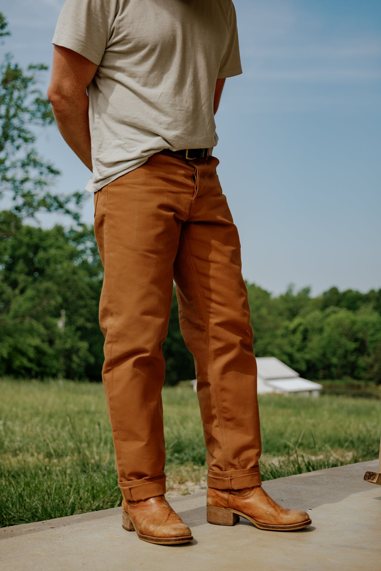 Stratton Straight Fit Jeans - 13oz Brown Duck Cloth