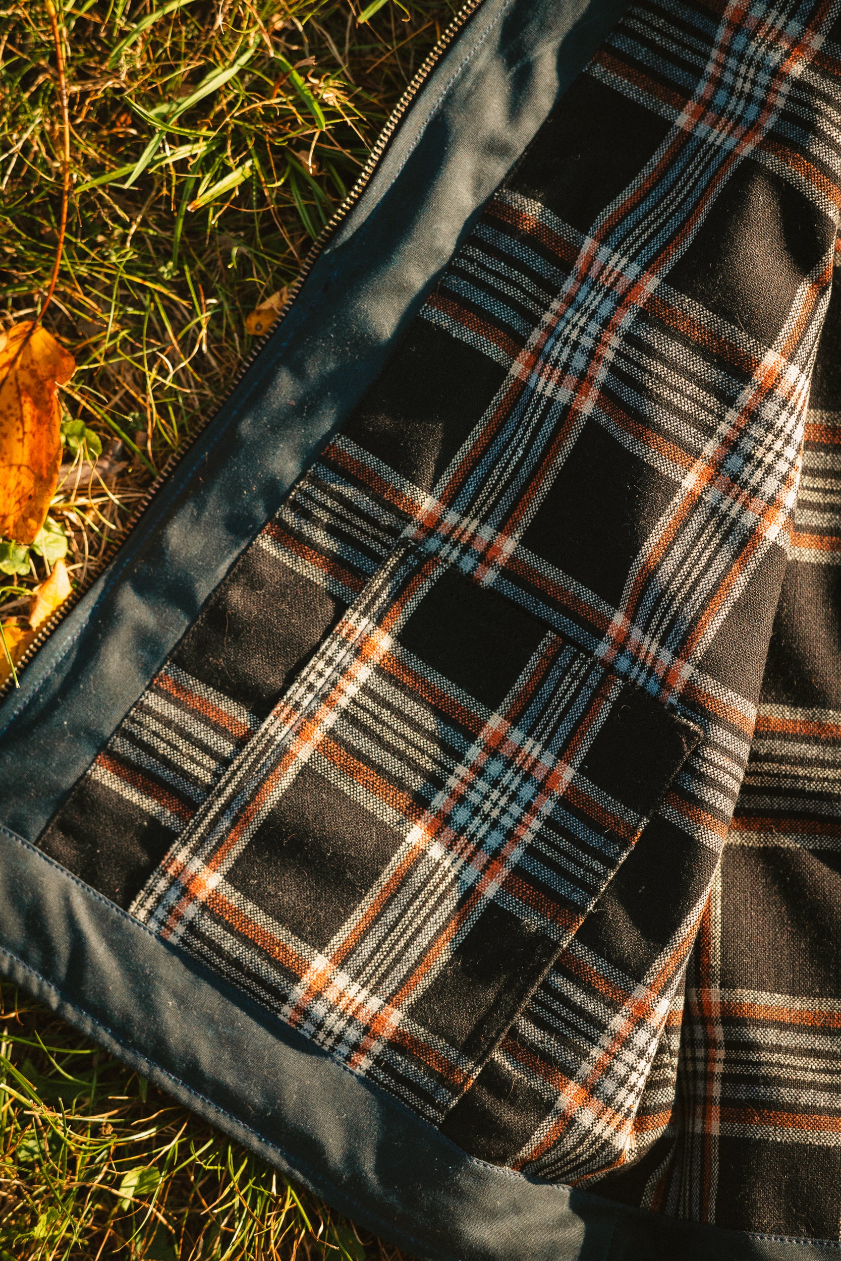 Ansel Vest - Navy British Millerain Waxed Canvas - overstock