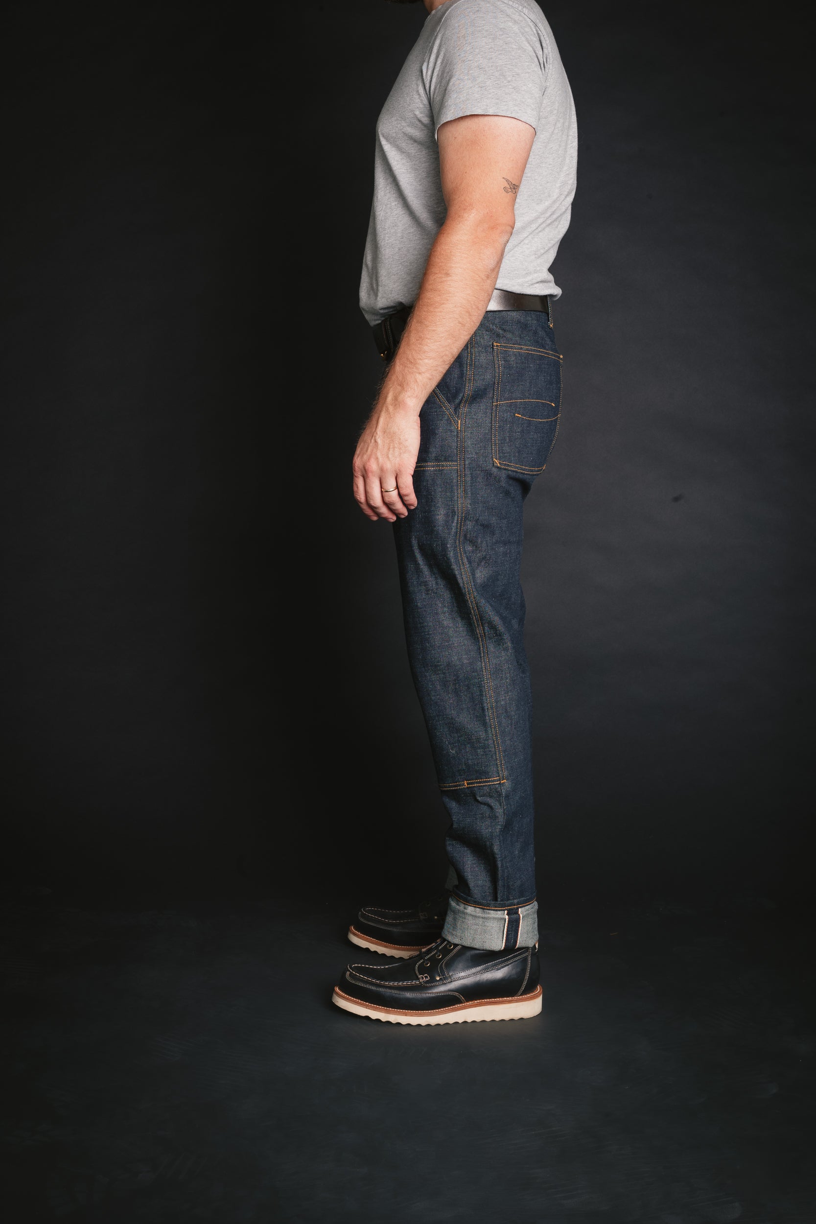 Double Front Work Trouser - 15oz Kuroki Slubdot Indigo - 27 x 36
