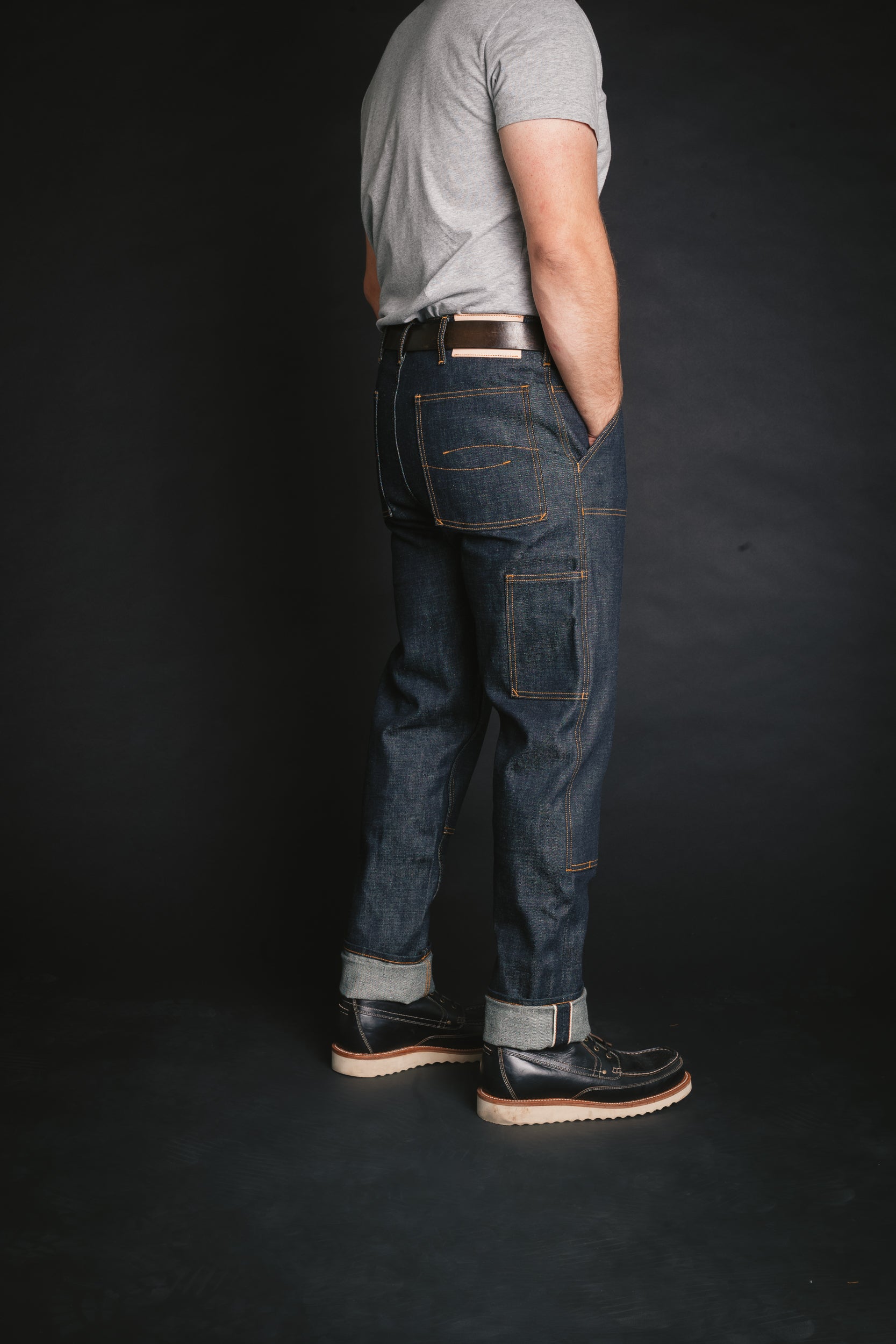 Double Front Work Trouser - 15oz Kuroki Slubdot Indigo - 27 x 36