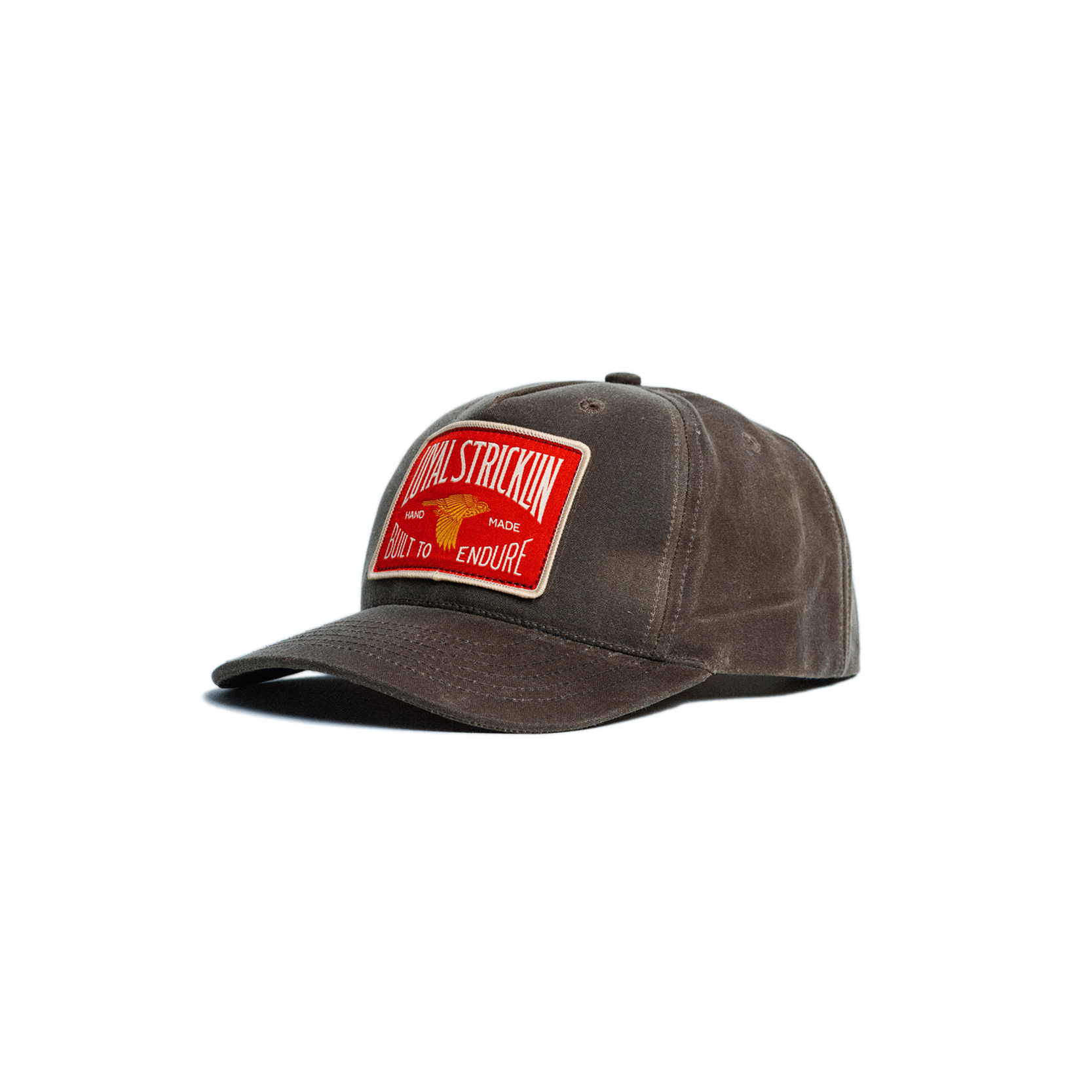 Brown cap with a logo on a white background