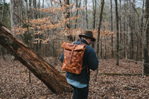 NEW - Leather Rucksack in Whiskey