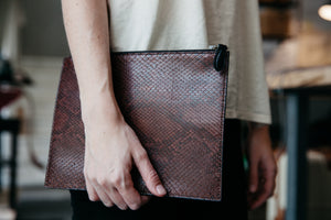 Loyal Bespoke: Python and Chevre Leather Clutch