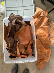 Leather Scraps - 5 lb MISC LEATHERS -  NO FREE SHIPPING ON THIS ITEM
