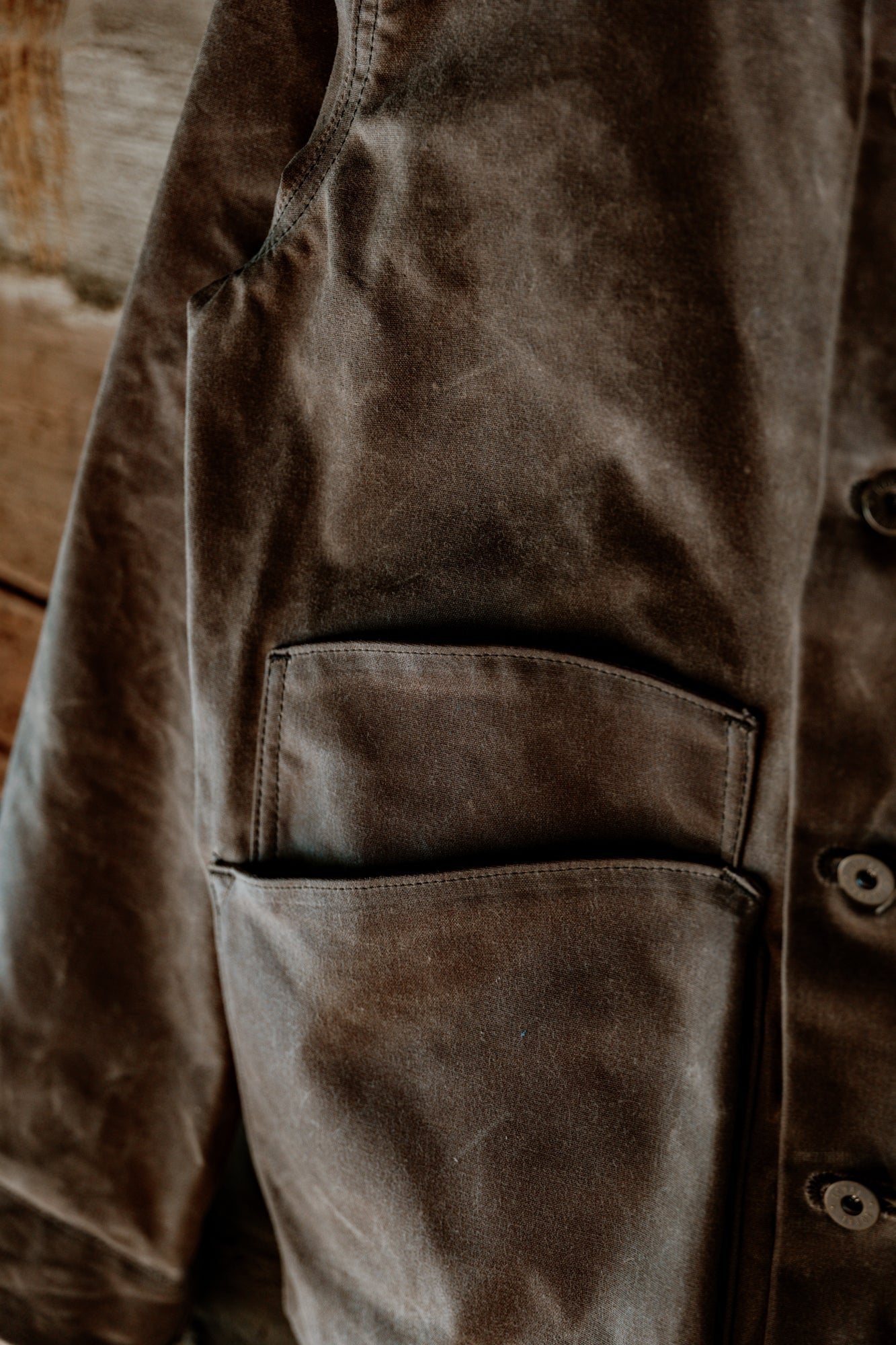 Amos Chore Coat - Dark Oak Waxed Canvas