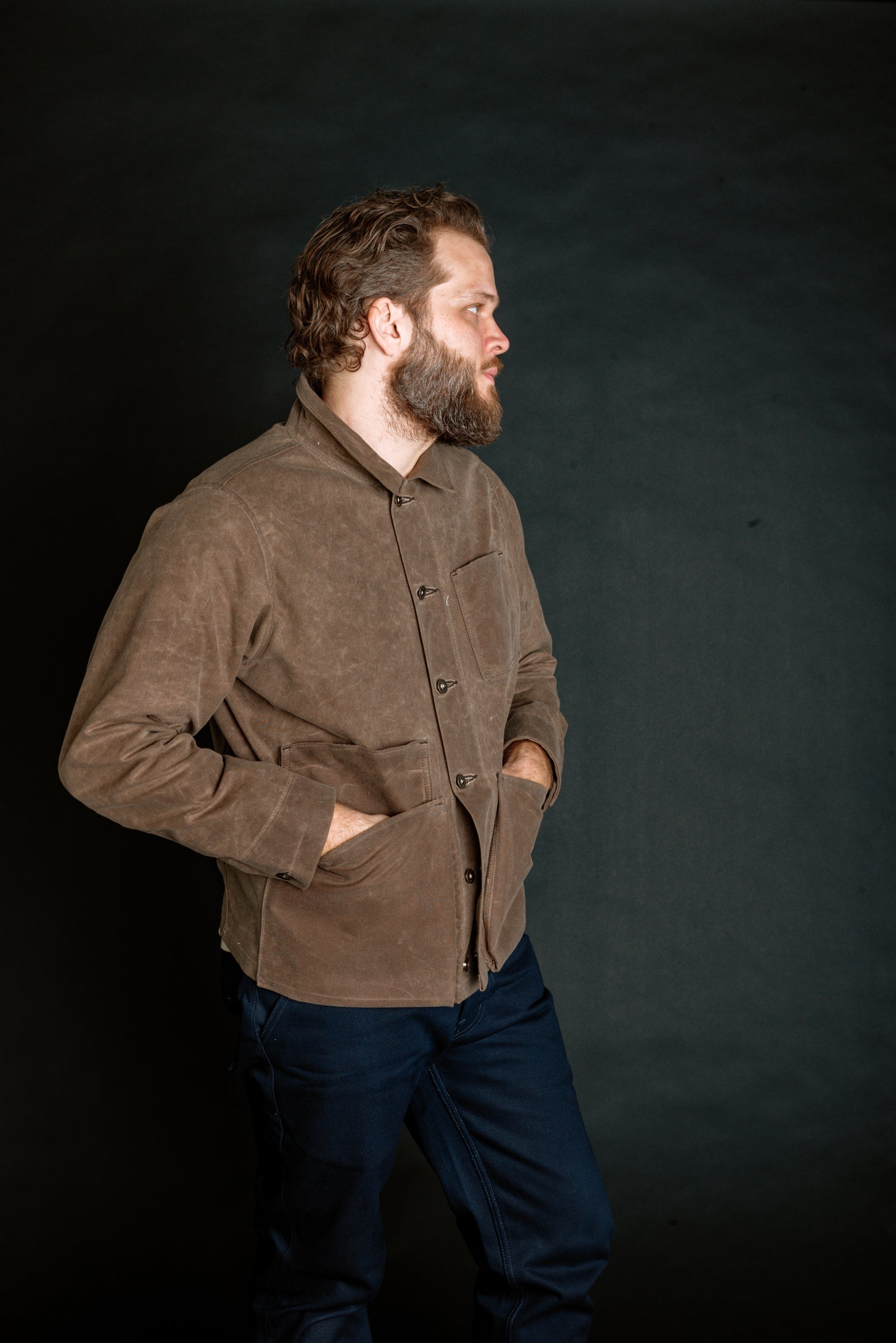 Amos Chore Coat - Dark Oak Waxed Canvas