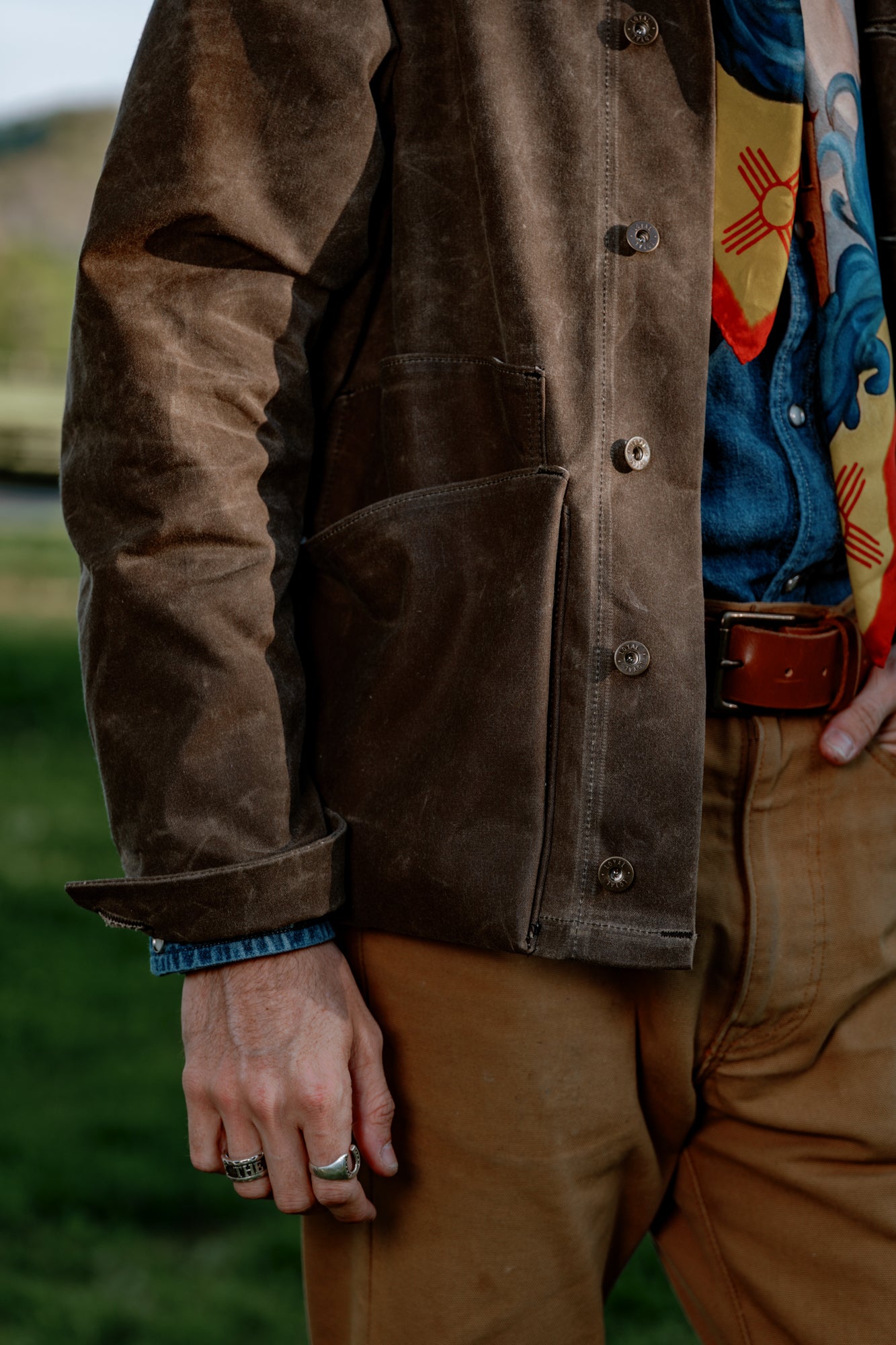 Amos Chore Coat - Dark Oak Waxed Canvas