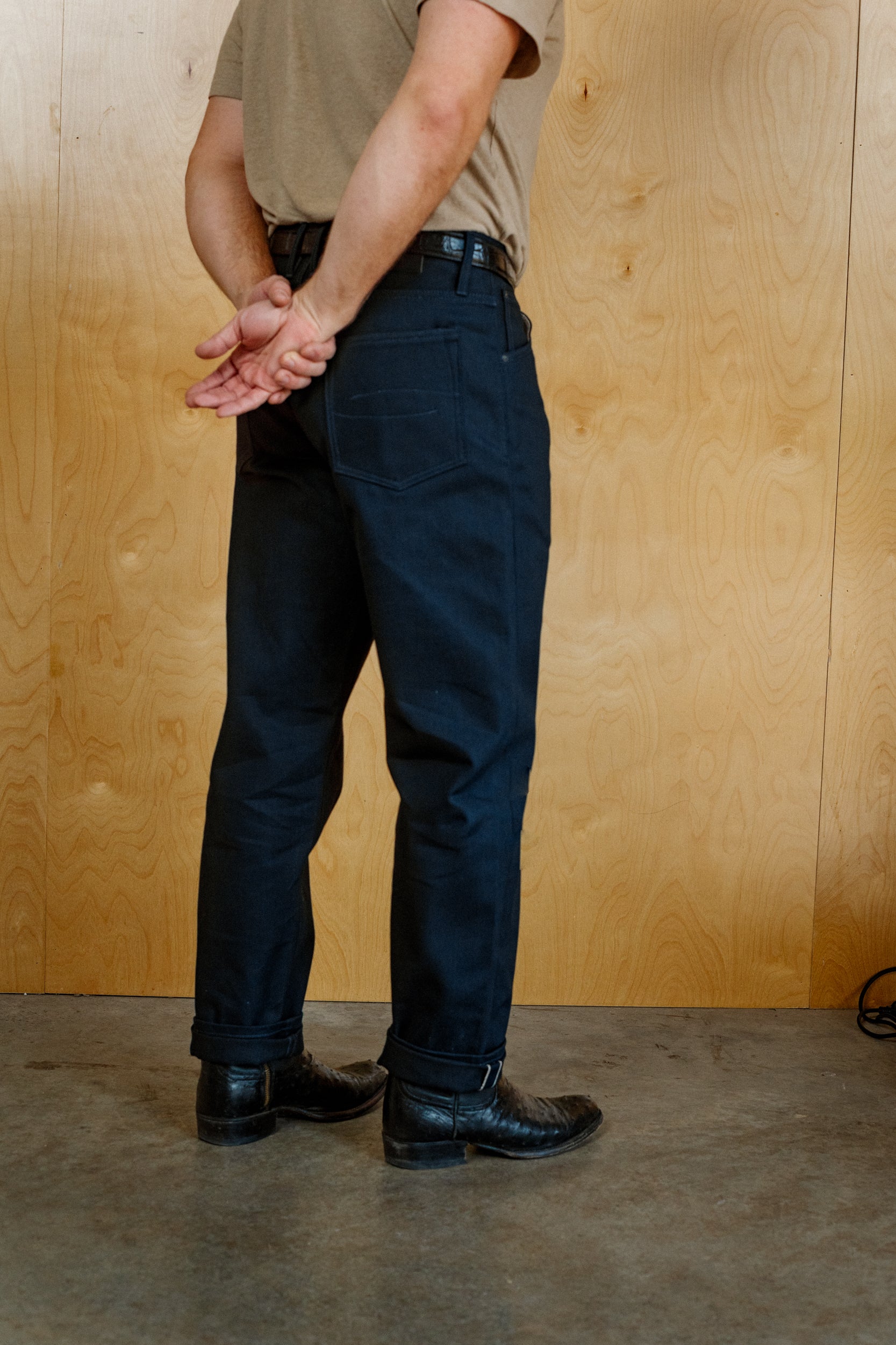 Stratton Straight Fit Jeans - 14oz American Selvedge - Indigo / Black