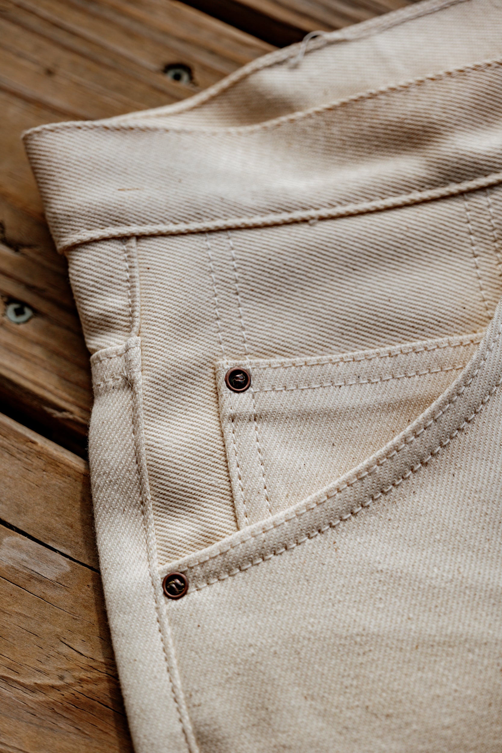 Holden Wide Leg- 11.25oz Ecru Selvedge - Cotton/Tencel