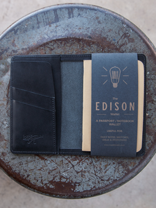 Edison Wallet - Horween Black Essex