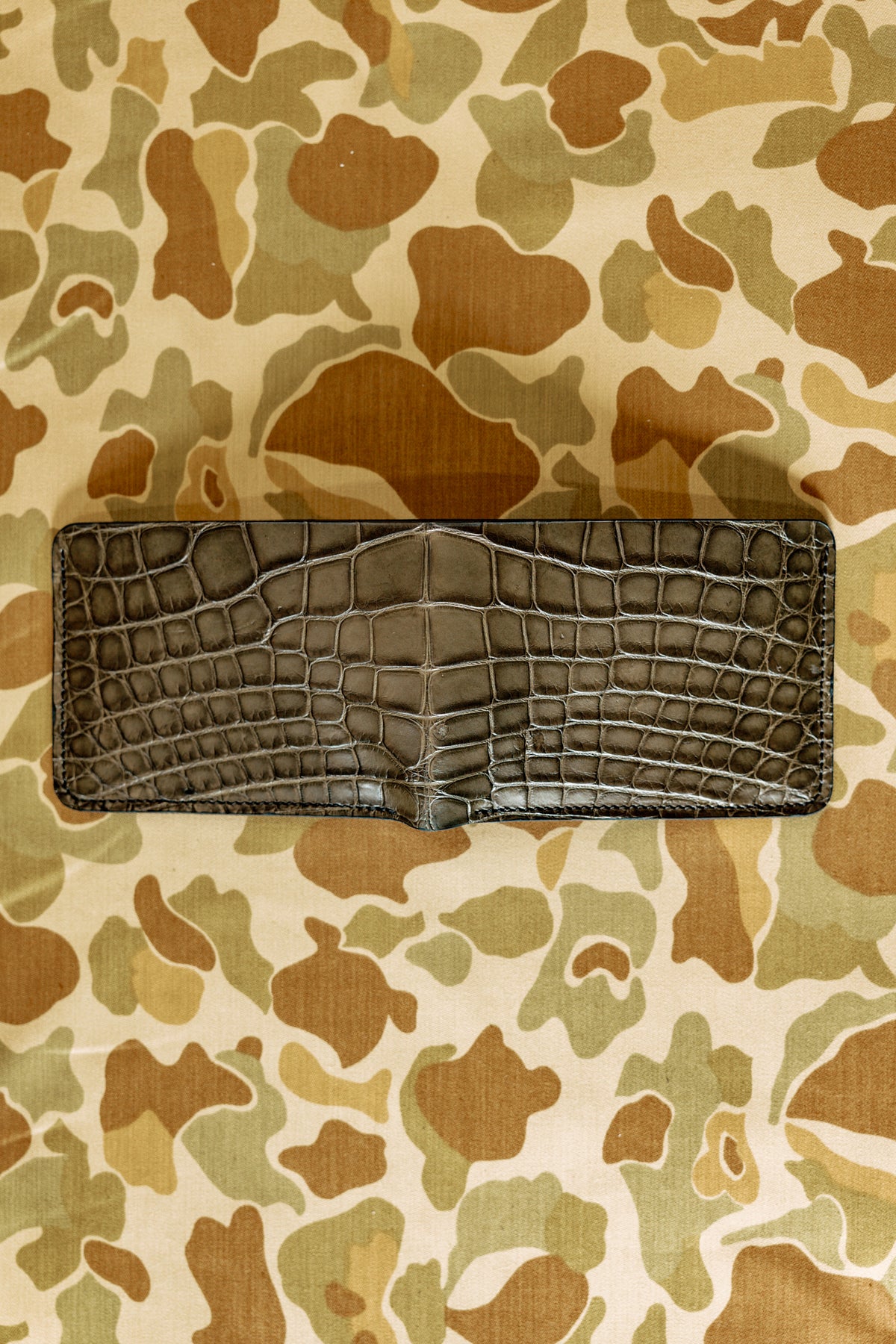 Klein Wallet Loden Alligator Kangaroo interior Lower Belly Cut