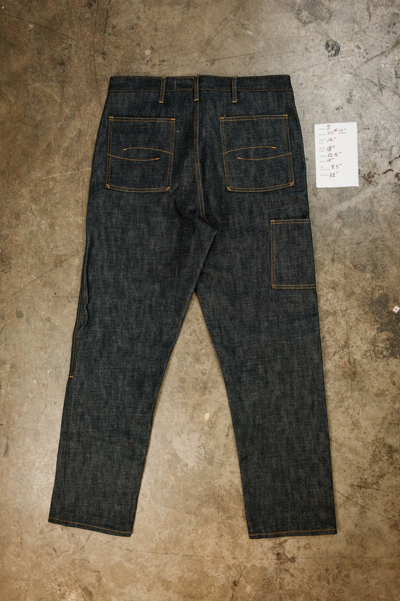 item S - work trouser - 34 x 32 - kuroki 15oz selvedge