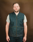 Ansel Vest - Rigid Kuroki Slubdot Selvedge Denim - Japanese Wool Liner - One Off - Large