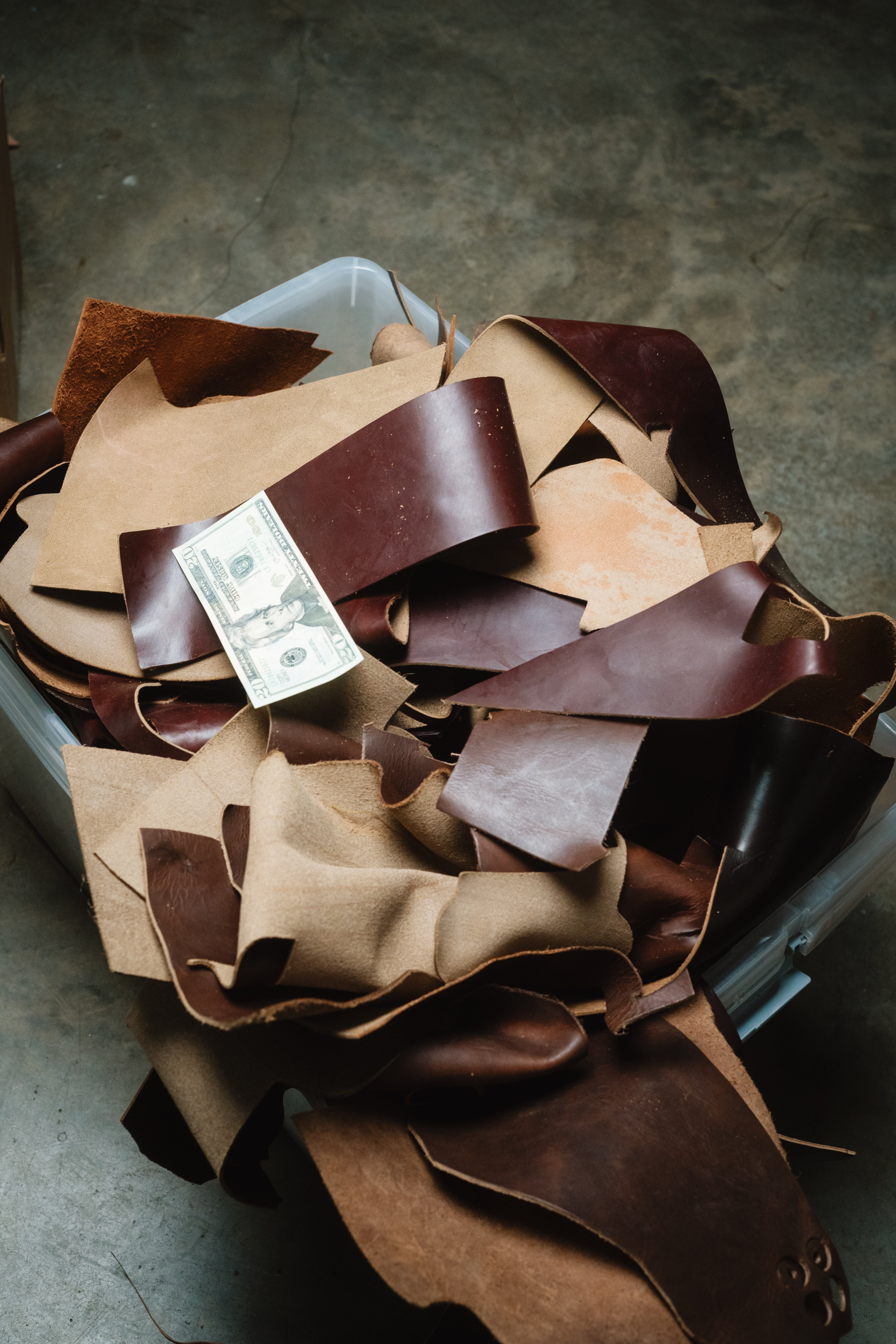Leather Scraps - 5 lb - Horween Tan Chromexcel -   No Free Shipping Allowed on this Item