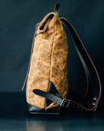 Leather Ruck Sack - Slouchy Caravaggio Camo Suede