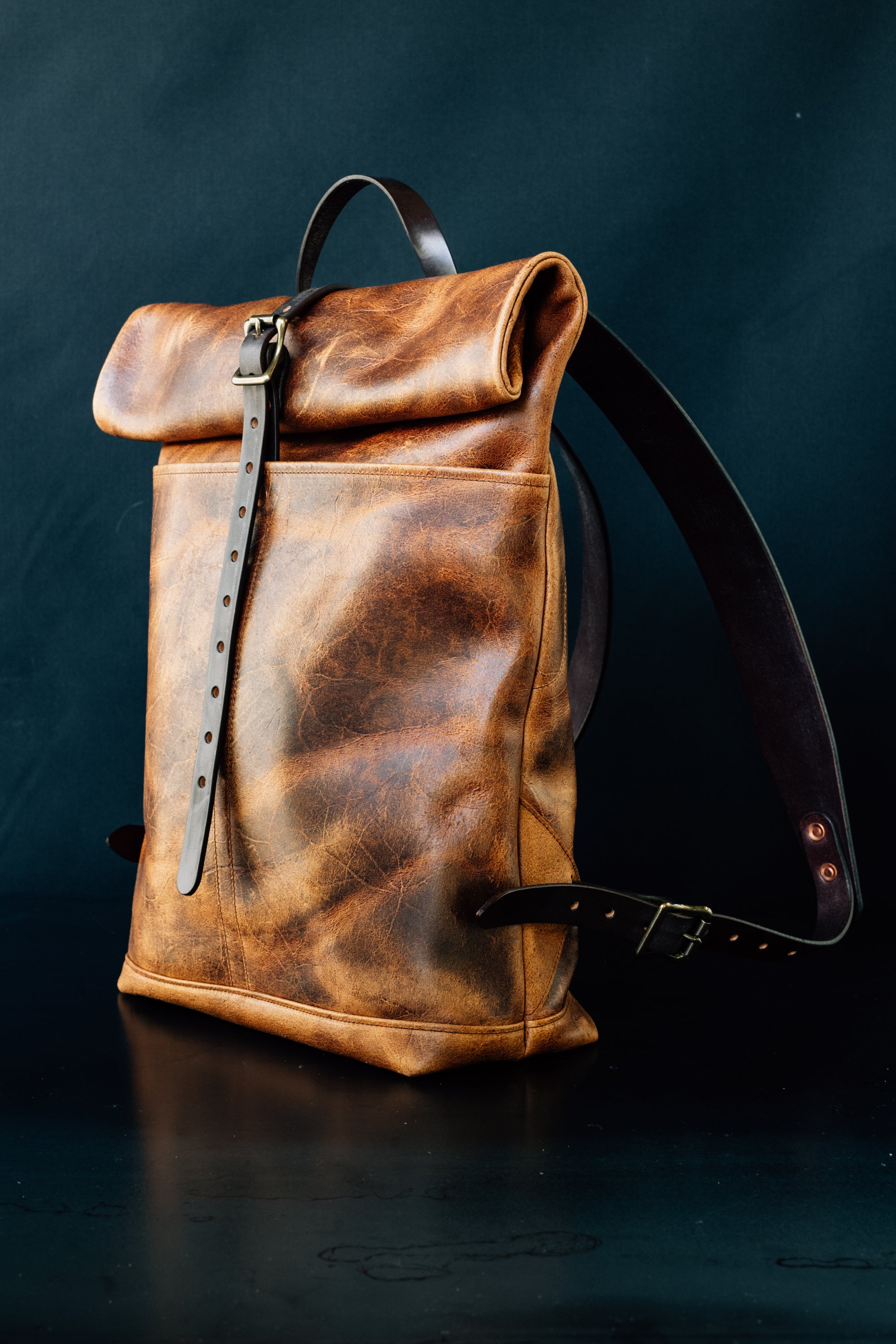 Leather Ruck Sack - CF Stead Waxed Flesh-out Suede