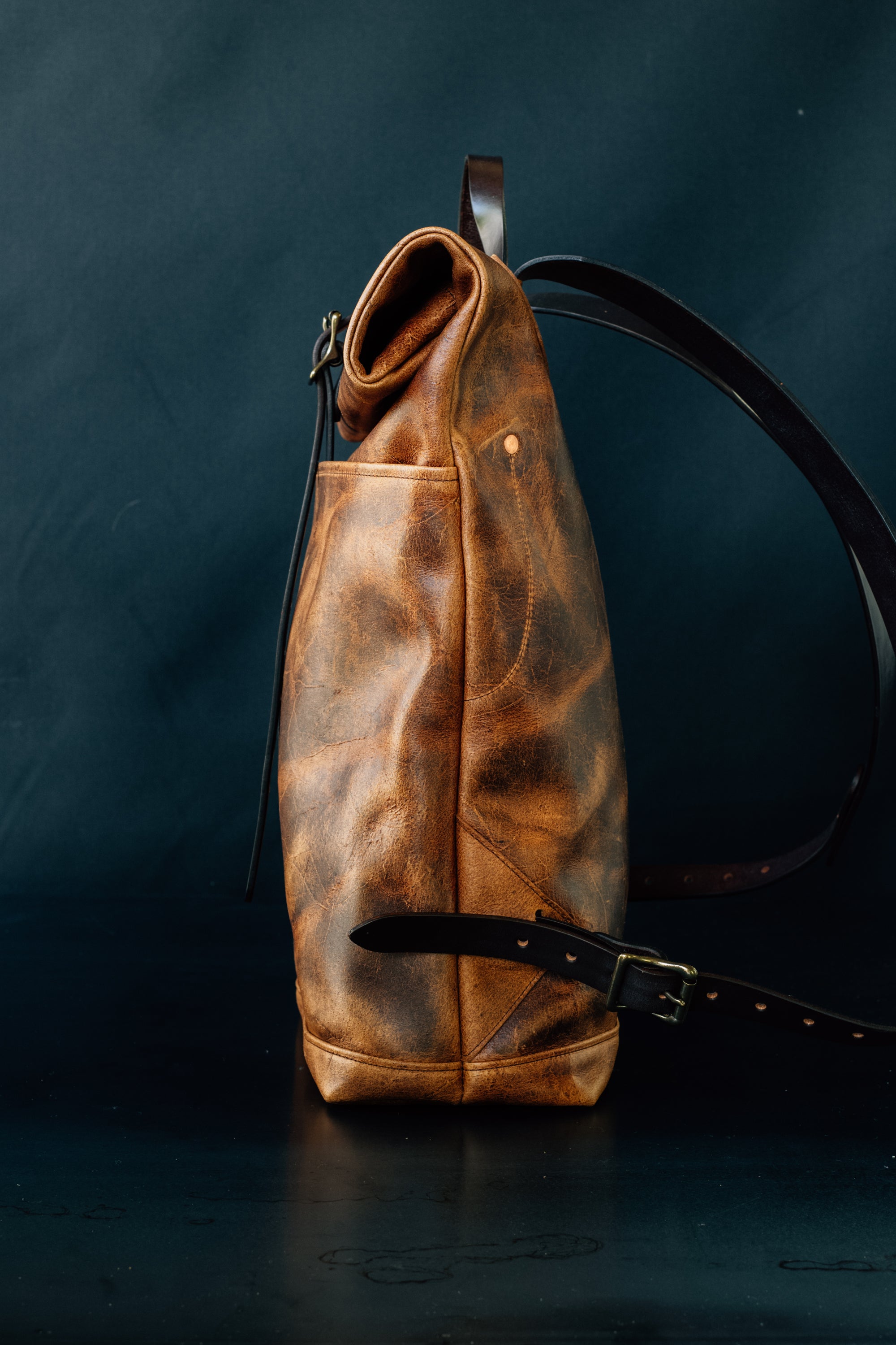 Leather Ruck Sack - CF Stead Waxed Flesh-out Suede