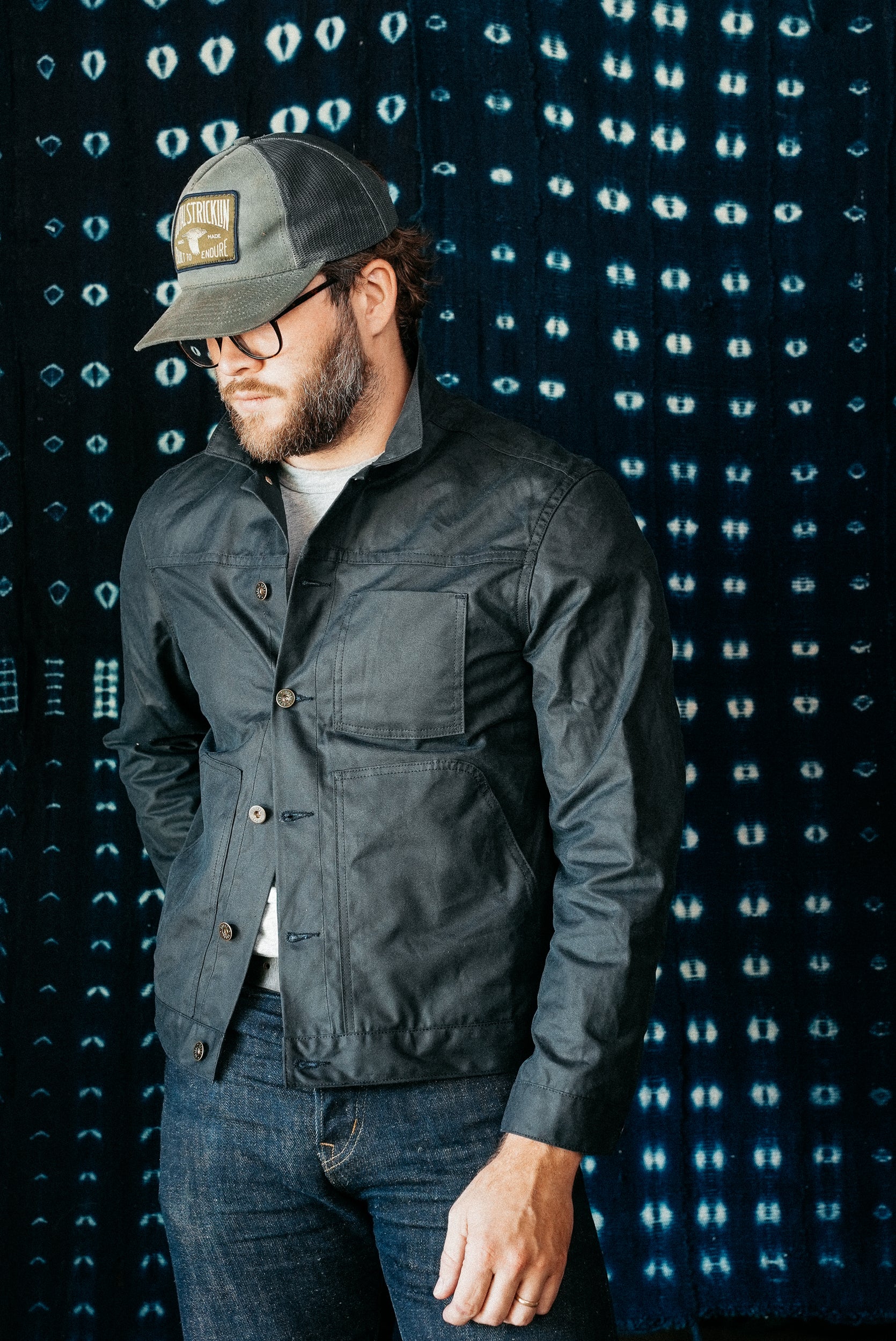 Wayman Jacket - Navy - Waxed Canvas - FINAL SALE