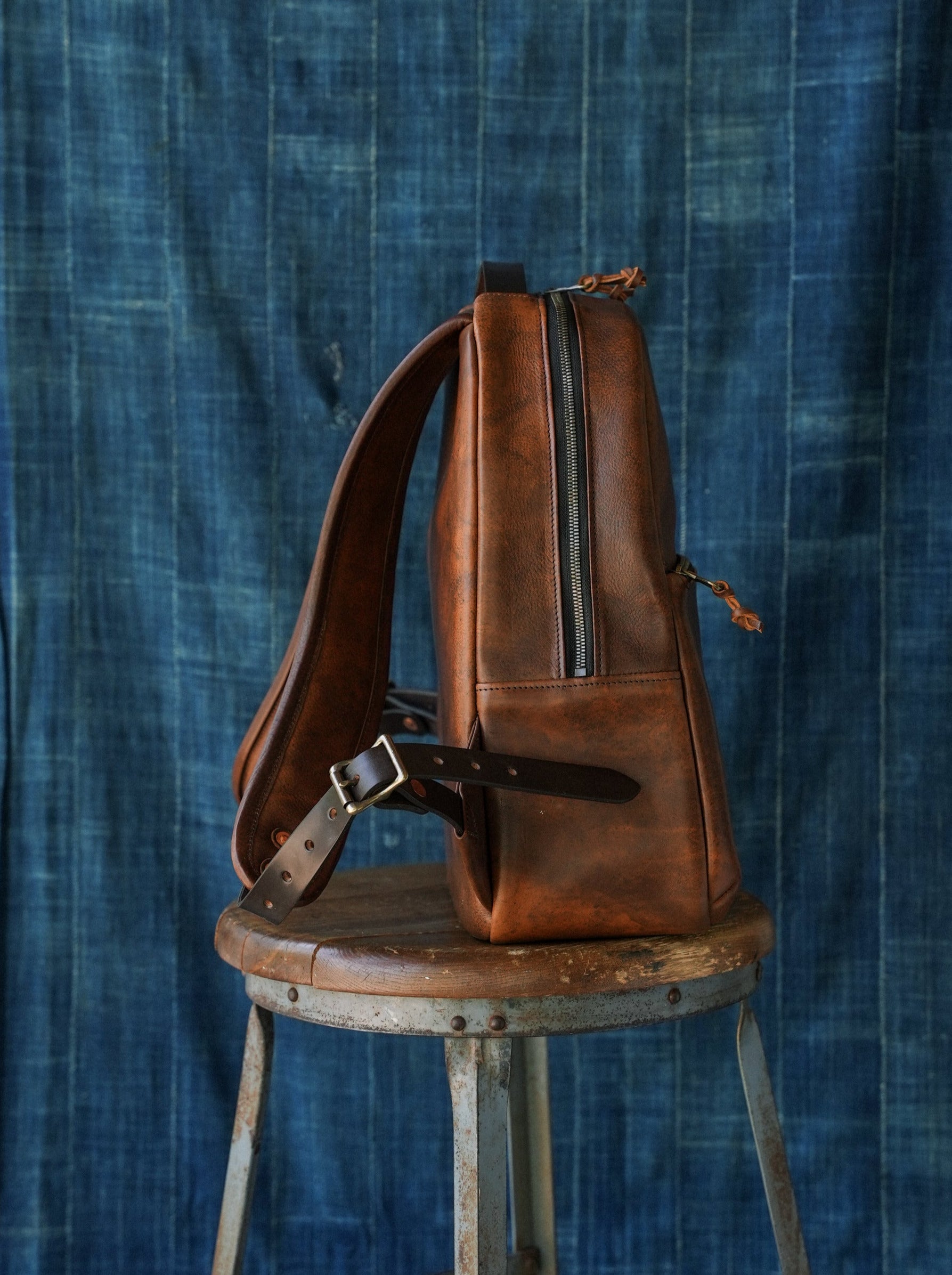 $189 Garnet Hill Carrara Italian 2024 Leather Backpack Saddle Brown