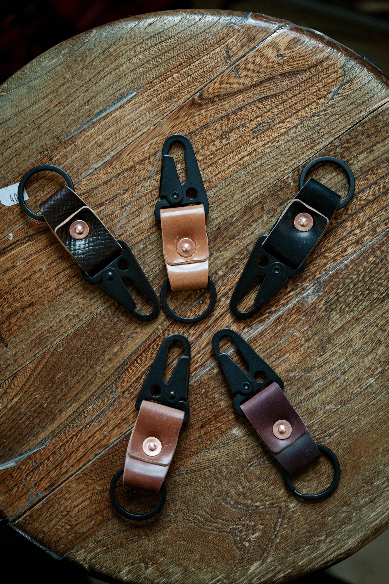 Key Clip - shell cordovan - sample - black hardware