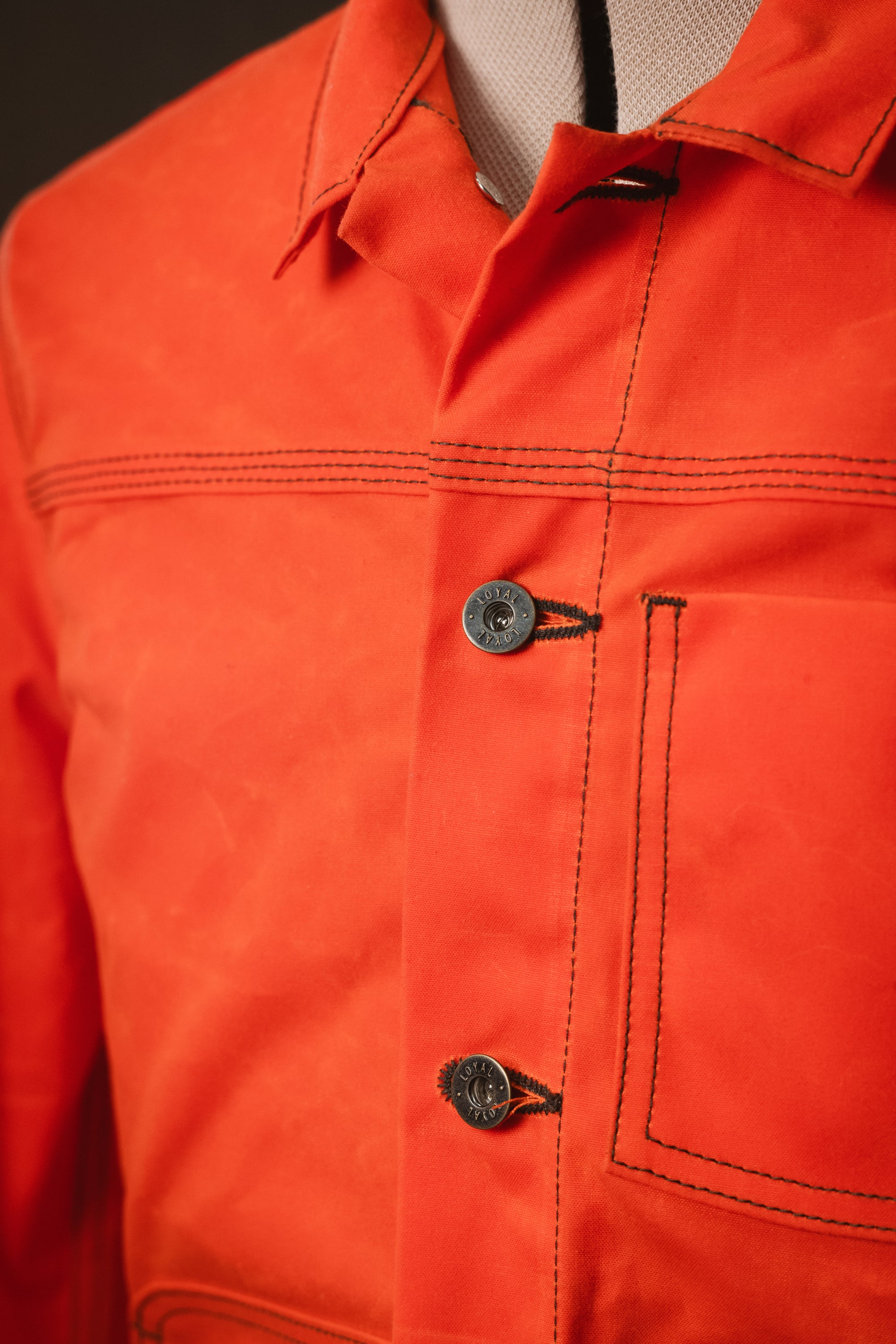 Wayman Jacket - Safety Orange - Waxed Canvas - Medium - Experiment