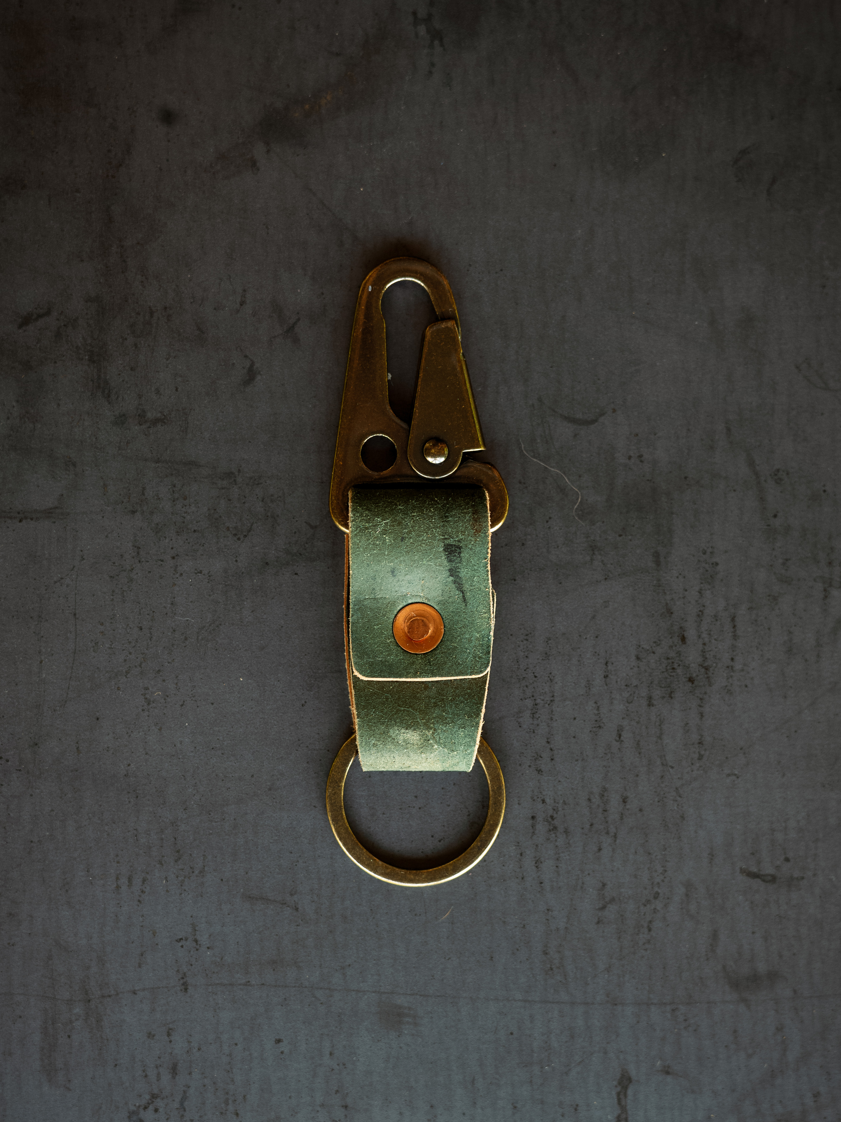 Key Clip - Reverse Black Horween Shell Cordovan