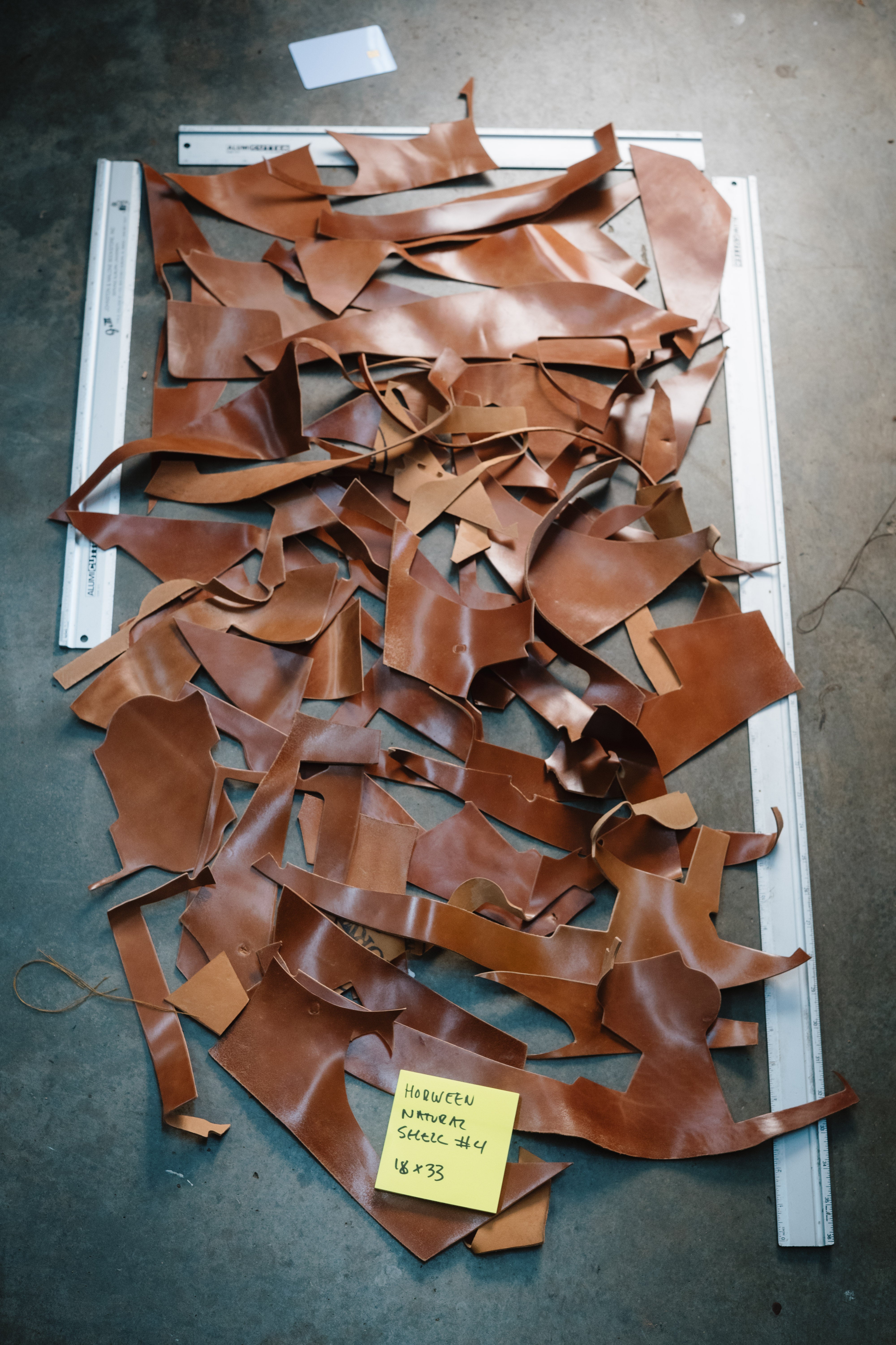 HORWEEN NATURAL SHELL CORDOVAN SCRAPS - No Free Shipping