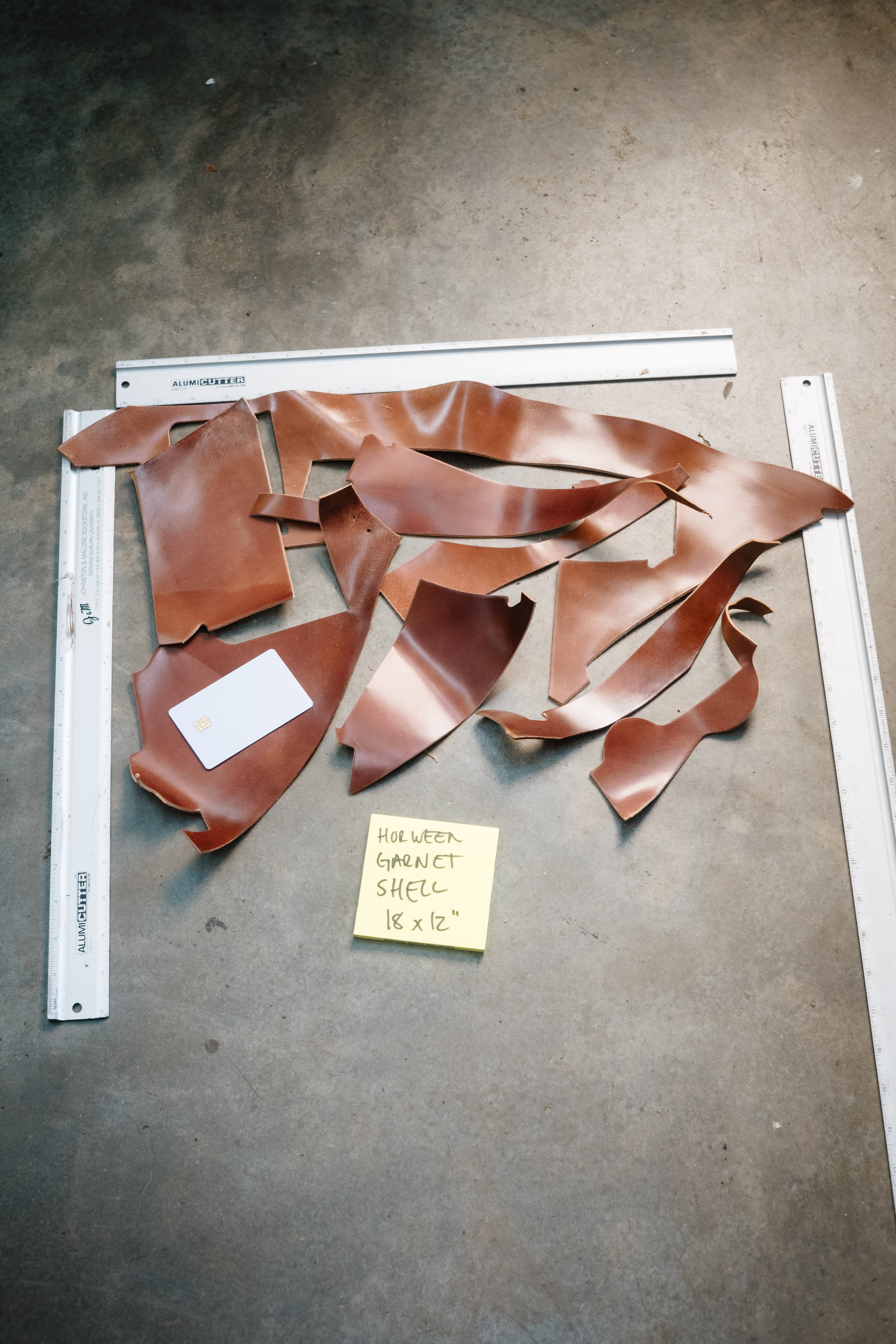 HORWEEN GARNET SHELL CORDOVAN SCRAPS - No Free Shipping