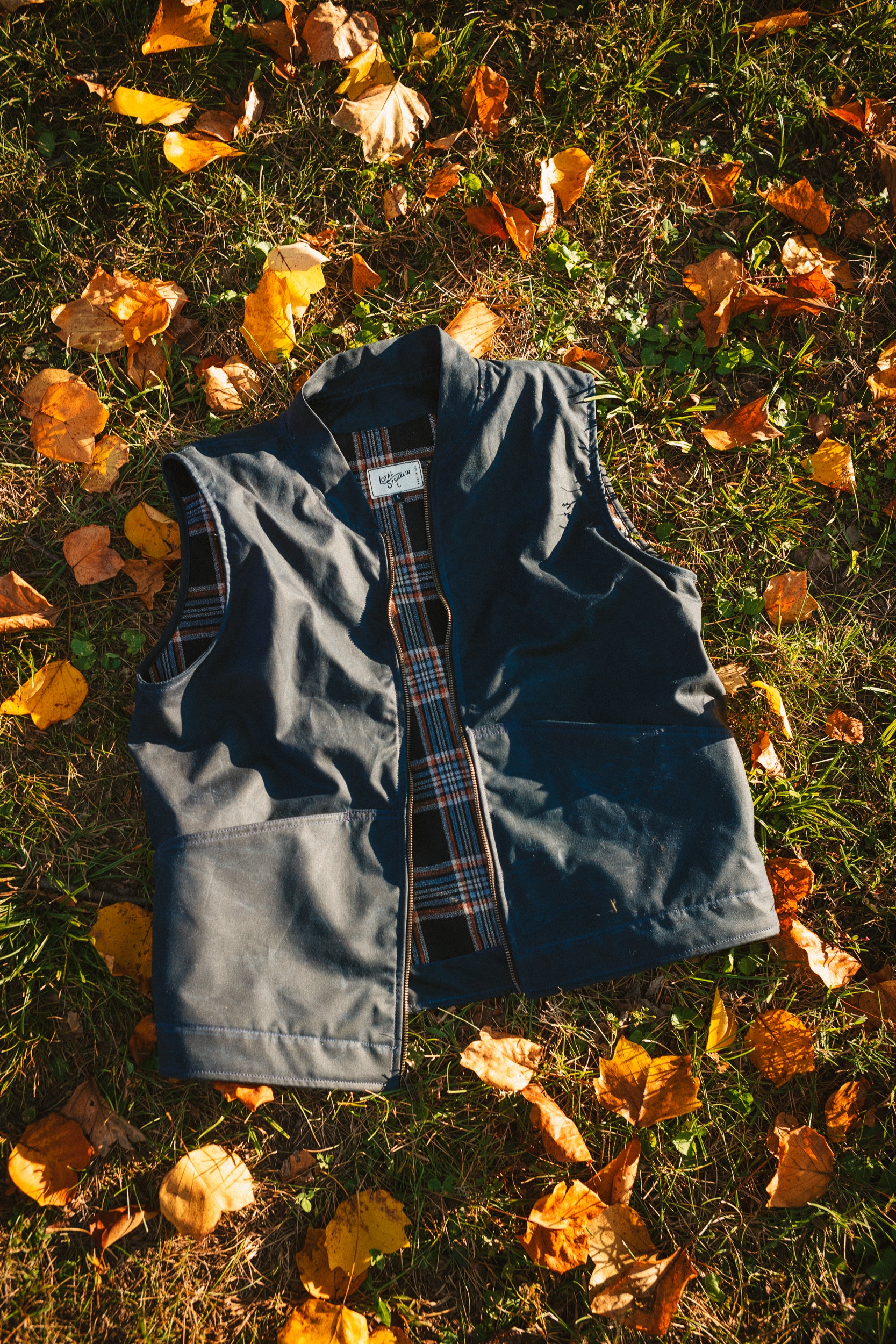 Ansel Vest - Navy British Millerain Waxed Canvas