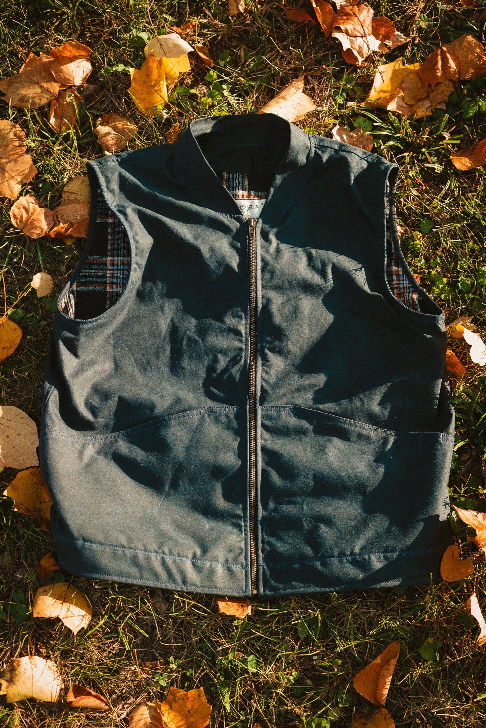 Ansel Vest - Navy British Millerain Waxed Canvas