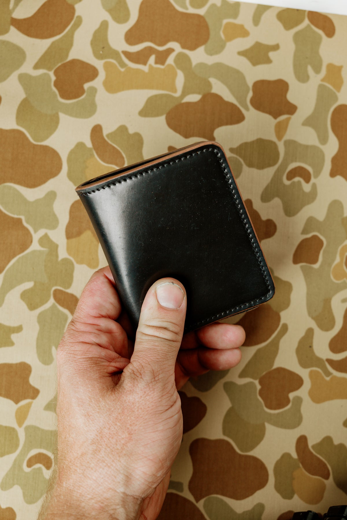 Miles Wallet - Black Horween Shell Cordovan / Horsehide Interior