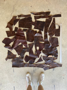 Leather Scraps - 5 lb -Horween Brown Nut Derby - NO FREE SHIPPING ON THIS ITEM