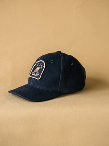 Waxed Canvas Baseball Hat Black Wolf Patch